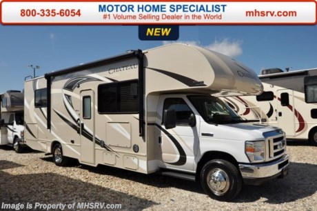 /TX 10-10-16 &lt;a href=&quot;http://www.mhsrv.com/thor-motor-coach/&quot;&gt;&lt;img src=&quot;http://www.mhsrv.com/images/sold-thor.jpg&quot; width=&quot;383&quot; height=&quot;141&quot; border=&quot;0&quot;/&gt;&lt;/a&gt;   Visit MHSRV.com or Call 800-335-6054 for Upfront &amp; Every Day Low Sale Price! #1 Volume Selling Motor Home Dealer in the World. MSRP $102,224. New 2017 Thor Motor Coach Chateau Class C RV Model 28Z with Ford E-450 chassis, Ford Triton V-10 engine &amp; 8,000 lb. trailer hitch. This unit measures approximately 29 feet 11 inches in length with a slide. Optional equipment includes the beautiful HD-Max exterior color, bedroom TV, exterior TV, convection microwave, leatherette sofa, leatherette booth dinette, child safety tether, 12V attic fan, upgraded A/C, exterior shower, secondary battery, spare tire, heated remote exterior mirrors with side cameras, power drivers seat, leatherette driver/passenger chairs, cockpit carpet mat and dash applique. The Chateau Class C RV has an incredible list of standard features for 2017 as well including power windows and locks, power patio awning with integrated LED lighting, roof ladder, in-dash media center w/DVD/CD/AM/FM, deluxe exterior mirrors, bunk ladder, refrigerator, oven, skylight above shower, Onan generator, auto transfer switch, roof A/C, cab A/C, battery disconnect switch, auxiliary battery,  water heater and much more. For additional information, brochures, and videos please visit Motor Home Specialist at  MHSRV .com or Call 800-335-6054. At Motor Home Specialist we DO NOT charge any prep or orientation fees like you will find at other dealerships. All sale prices include a 200 point inspection, interior and exterior wash &amp; detail of vehicle, a thorough coach orientation with an MHS technician, an RV Starter&#39;s kit, a night stay in our delivery park featuring landscaped and covered pads with full hook-ups and much more. Free airport shuttle available with purchase for out-of-town buyers. Read From THOUSANDS of Testimonials at MHSRV .com and See What They Had to Say About Their Experience at Motor Home Specialist. WHY PAY MORE?...... WHY SETTLE FOR LESS? 