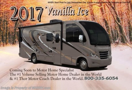 /CA 10-25-16 &lt;a href=&quot;http://www.mhsrv.com/thor-motor-coach/&quot;&gt;&lt;img src=&quot;http://www.mhsrv.com/images/sold-thor.jpg&quot; width=&quot;383&quot; height=&quot;141&quot; border=&quot;0&quot;/&gt;&lt;/a&gt;     Family Owned &amp; Operated and the #1 Volume Selling Motor Home Dealer in the World as well as the #1 Thor Motor Coach Dealer in the World.  &lt;iframe width=&quot;400&quot; height=&quot;300&quot; src=&quot;https://www.youtube.com/embed/M6f0nvJ2zi0&quot; frameborder=&quot;0&quot; allowfullscreen&gt;&lt;/iframe&gt; Thor Motor Coach has done it again with the world&#39;s first RUV! (Recreational Utility Vehicle) Check out the all new 2017 Thor Motor Coach Axis RUV Model 25.3 with Slide-Out Room! MSRP $106,487. The Axis combines Style, Function, Affordability &amp; Innovation like no other RV available in the industry today! It is powered by a Ford Triton V-10 engine and built on the Ford E-450 Super Duty chassis providing a lower center of gravity and ease of drivability normally found only in a class C RV, but now available in this mini class A motorhome measuring approximately 26 ft. 6 inches. Taking superior drivability even one step further, the Axis will also feature something normally only found in a high-end luxury diesel pusher motor coach... an Independent Front Suspension system! With a style all its own the Axis will provide superior handling and fuel economy and appeal to couples &amp; family RVers as well. You will also find another full size power drop down loft above the cockpit, bedroom TV, booth dinette and a slide. Optional equipment includes the HD-Max colored sidewalls and graphics, 3 burner range with oven, attic fan, an upgraded 15.0 BTU A/C and heated holding tanks. You will also be pleased to find a host of feature appointments that include tinted and frameless windows, a power patio awning with LED lights, convection microwave (N/A with oven option), 3 burner cooktop, living room TV, LED ceiling lights, Onan generator, water heater, power and heated mirrors with integrated side-view cameras, back-up camera, 8,000 lb. trailer hitch, cabinet doors with designer door fronts and a spacious cockpit design with unparalleled visibility. For additional coach information, brochures, window sticker, videos, photos, Axis reviews, testimonials as well as additional information about Motor Home Specialist and our manufacturers&#39; please visit us at MHSRV .com or call 800-335-6054. At Motor Home Specialist we DO NOT charge any prep or orientation fees like you will find at other dealerships. All sale prices include a 200 point inspection, interior and exterior wash &amp; detail of vehicle, a thorough coach orientation with an MHS technician, an RV Starter&#39;s kit, a night stay in our delivery park featuring landscaped and covered pads with full hook-ups and much more. Free airport shuttle available with purchase for out-of-town buyers. WHY PAY MORE?... WHY SETTLE FOR LESS? 