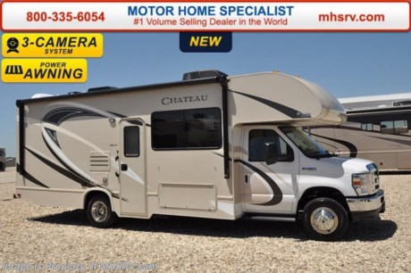 /TX 11/15/16 &lt;a href=&quot;http://www.mhsrv.com/thor-motor-coach/&quot;&gt;&lt;img src=&quot;http://www.mhsrv.com/images/sold-thor.jpg&quot; width=&quot;383&quot; height=&quot;141&quot; border=&quot;0&quot;/&gt;&lt;/a&gt;   Visit MHSRV.com or Call 800-335-6054 for Upfront &amp; Every Day Low Sale Price! #1 Volume Selling Motor Home Dealer in the World. MSRP $95,933. New 2017 Thor Motor Coach Chateau Class C RV Model 26B with Ford E-450 chassis, Ford Triton V-10 engine &amp; 8,000 lb. trailer hitch. This unit measures approximately 27 feet 6 inches in length with a slide. Optional equipment includes the beautiful HD-Max exterior, cabover entertainment center, attic fan, bedroom TV, back-up camera, cockpit carpet mat, convection microwave, valve stem extenders, keyless entry, heated remote mirrors, heated tanks, leatherette booth dinette, leatherette driver &amp; passenger seats, leatherette sofa, exterior shower, second battery, child safety tether, spare tire, upgraded A/C, wood dash applique, wheel liners. The Chateau Class C RV has an incredible list of standard features for 2017 as well including power windows and locks, power patio awning with integrated LED lighting, roof ladder, in-dash media center w/DVD/CD/AM/FM, deluxe exterior mirrors, bunk ladder, refrigerator, large TV on swivel in cab-over, skylight above shower, Onan generator, auto transfer switch, roof A/C, cab A/C, battery disconnect switch, auxiliary battery, water heater and much more. For additional information, brochures, and videos please visit Motor Home Specialist at  MHSRV .com or Call 800-335-6054. At Motor Home Specialist we DO NOT charge any prep or orientation fees like you will find at other dealerships. All sale prices include a 200 point inspection, interior and exterior wash &amp; detail of vehicle, a thorough coach orientation with an MHS technician, an RV Starter&#39;s kit, a night stay in our delivery park featuring landscaped and covered pads with full hook-ups and much more. Free airport shuttle available with purchase for out-of-town buyers. Read From THOUSANDS of Testimonials at MHSRV .com and See What They Had to Say About Their Experience at Motor Home Specialist. WHY PAY MORE?...... WHY SETTLE FOR LESS? 