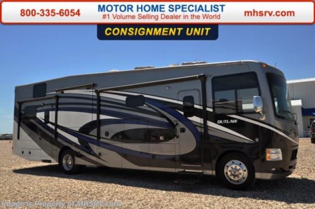 /NC 9/26/16 &lt;a href=&quot;http://www.mhsrv.com/thor-motor-coach/&quot;&gt;&lt;img src=&quot;http://www.mhsrv.com/images/sold-thor.jpg&quot; width=&quot;383&quot; height=&quot;141&quot; border=&quot;0&quot;/&gt;&lt;/a&gt; **Consignment** Used Thor Motor Coach RV for Sale- 2016 Thor Motor Coach Outlaw 37RB with 2 slides and 4,338 miles. This RV is approximately 38 feet 2 inches in length with a Ford V10 engine, Ford chassis, power mirrors with heat, power privacy shades, 5.5KW Onan generator with AGS, power patio awning, slide-out room toppers, gas/electric water heater, 50 amp service, side swing baggage doors, aluminum wheels, black tank rinsing system, exterior shower, 8K lb. hitch, automatic leveling system, 3 camera monitoring system, exterior entertainment center, inverter, booth converts to sleeper, dual pane windows, night shades, microwave, 3 burner range with oven, sink covers, residential refrigerator, glass door shower, cab over loft, 3 A/Cs and much more. For additional information and photos please visit Motor Home Specialist at www.MHSRV.com or call 800-335-6054.