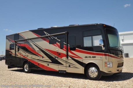 /TX 9/26/16 &lt;a href=&quot;http://www.mhsrv.com/thor-motor-coach/&quot;&gt;&lt;img src=&quot;http://www.mhsrv.com/images/sold-thor.jpg&quot; width=&quot;383&quot; height=&quot;141&quot; border=&quot;0&quot;/&gt;&lt;/a&gt; **Consignment** Used Thor Motor Coach for Sale- 2015 Thor Motor Coach Outlaw 37LS with slide and 5,725 miles. This RV is approximately 38 feet 2 inches in length with a Ford V10 engine, Ford chassis, power mirrors with heat, power privacy shades, 5.5KW Onan generator with 64 hours, power patio awnings, slide-out room toppers, pass-thru storage with side swing baggage doors, aluminum wheels, exterior shower, 5K lb. hitch, automatic leveling system, 3 camera monitoring system, exterior entertainment center, sofa with sleeper, booth converts to sleeper, Lazy Boy style recliner, dual pane windows, night shades, microwave, 3 burner range with oven, solid surface counter, all in 1 bath, glass door shower, cab over loft, 3 A/Cs and much more. For additional information and photos please visit Motor Home Specialist at www.MHSRV.com or call 800-335-6054.