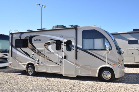 /TX 12/30/16 &lt;a href=&quot;http://www.mhsrv.com/thor-motor-coach/&quot;&gt;&lt;img src=&quot;http://www.mhsrv.com/images/sold-thor.jpg&quot; width=&quot;383&quot; height=&quot;141&quot; border=&quot;0&quot;/&gt;&lt;/a&gt;     Family Owned &amp; Operated and the #1 Volume Selling Motor Home Dealer in the World as well as the #1 Thor Motor Coach Dealer in the World.  &lt;iframe width=&quot;400&quot; height=&quot;300&quot; src=&quot;https://www.youtube.com/embed/M6f0nvJ2zi0&quot; frameborder=&quot;0&quot; allowfullscreen&gt;&lt;/iframe&gt; Thor Motor Coach has done it again with the world&#39;s first RUV! (Recreational Utility Vehicle) Check out the all new 2017 Thor Motor Coach Axis RUV Model 24.1 with Slide-Out Room and two beds that convert to a large bed! MSRP $106,487. The Axis combines Style, Function, Affordability &amp; Innovation like no other RV available in the industry today! It is powered by a Ford Triton V-10 engine and is approximately 25 ft. 6 inches. Taking superior drivability even one step further, the Axis will also feature something normally only found in a high-end luxury diesel pusher motor coach... an Independent Front Suspension system! With a style all its own the Axis will provide superior handling and fuel economy and appeal to couples &amp; family RVers as well. You will also find another full size power drop down loft above the cockpit, sofa with sleeper, spacious living room and even pass-through exterior storage. Optional equipment includes the HD-Max colored sidewalls and graphics, 12V attic fan, 3 burner range with oven, 15.0 BTU A/C and holding tanks with heat pads. You will also be pleased to find a host of feature appointments that include tinted and frameless windows, power patio awning with LED lights, convection microwave (N/A with oven option), 3 burner cooktop, living room TV, LED ceiling lights, Onan generator, water heater, power and heated mirrors with integrated side-view cameras, back-up camera, 8,000 lb. trailer hitch, cabinet doors with designer door fronts and a spacious cockpit design with unparalleled visibility as well as a fold out map/laptop table and an additional cab table that can easily be stored when traveling.  For additional coach information, brochures, window sticker, videos, photos, Axis reviews, testimonials as well as additional information about Motor Home Specialist and our manufacturers&#39; please visit us at MHSRV .com or call 800-335-6054. At Motor Home Specialist we DO NOT charge any prep or orientation fees like you will find at other dealerships. All sale prices include a 200 point inspection, interior and exterior wash &amp; detail of vehicle, a thorough coach orientation with an MHS technician, an RV Starter&#39;s kit, a night stay in our delivery park featuring landscaped and covered pads with full hook-ups and much more. Free airport shuttle available with purchase for out-of-town buyers. WHY PAY MORE?... WHY SETTLE FOR LESS? 