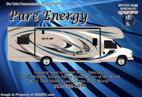 /TX 10-25-16 &lt;a href=&quot;http://www.mhsrv.com/thor-motor-coach/&quot;&gt;&lt;img src=&quot;http://www.mhsrv.com/images/sold-thor.jpg&quot; width=&quot;383&quot; height=&quot;141&quot; border=&quot;0&quot;/&gt;&lt;/a&gt;    Visit MHSRV.com or Call 800-335-6054 for Upfront &amp; Every Day Low Sale Price! Family Owned &amp; Operated and the #1 Volume Selling Motor Home Dealer in the World as well as the #1 Thor Motor Coach Dealer in the World.  &lt;object width=&quot;400&quot; height=&quot;300&quot;&gt;&lt;param name=&quot;movie&quot; value=&quot;http://www.youtube.com/v/fBpsq4hH-Ws?version=3&amp;amp;hl=en_US&quot;&gt;&lt;/param&gt;&lt;param name=&quot;allowFullScreen&quot; value=&quot;true&quot;&gt;&lt;/param&gt;&lt;param name=&quot;allowscriptaccess&quot; value=&quot;always&quot;&gt;&lt;/param&gt;&lt;embed src=&quot;http://www.youtube.com/v/fBpsq4hH-Ws?version=3&amp;amp;hl=en_US&quot; type=&quot;application/x-shockwave-flash&quot; width=&quot;400&quot; height=&quot;300&quot; allowscriptaccess=&quot;always&quot; allowfullscreen=&quot;true&quot;&gt;&lt;/embed&gt;&lt;/object&gt; MSRP $116,050. New 2017 Thor Motor Coach Outlaw Toy Hauler. Model 29H with slide-out, Ford E-450 chassis, 6.8L V-10 engine with 305 HP and 420 lb-ft torque, 8,000K lb. hitch and a garage door that converts to an outside patio deck. This unit measures approximately 30 feet 9 inches in length. Optional equipment includes the beautiful HD-Max exterior, 12V attic fan, power drivers seat, holding tanks with heat pads, bug screen curtain in the garage and 2 fold down leatherette sofas in the garage.  The Outlaw toy hauler RV has an incredible list of standard features including beautiful wood &amp; interior decor packages, exterior TV, fully automatic leveling jacks, large swivel TV with DVD player in the cab over bunk area, power patio awning, exterior shower, heated exterior mirrors, 3 camera monitoring system, valve stem extenders, 3 burner range, convection microwave, flat panel TV in the garage, Onan generator, water heater and much more. For additional coach information, brochures, window sticker, videos, photos, Outlaw reviews, testimonials as well as additional information about Motor Home Specialist and our manufacturers&#39; please visit us at MHSRV .com or call 800-335-6054. At Motor Home Specialist we DO NOT charge any prep or orientation fees like you will find at other dealerships. All sale prices include a 200 point inspection, interior and exterior wash &amp; detail of vehicle, a thorough coach orientation with an MHS technician, an RV Starter&#39;s kit, a night stay in our delivery park featuring landscaped and covered pads with full hook-ups and much more. Free airport shuttle available with purchase for out-of-town buyers. WHY PAY MORE?... WHY SETTLE FOR LESS? 
