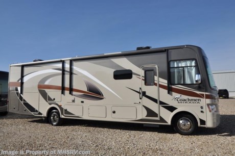 6/5/17 &lt;a href=&quot;http://www.mhsrv.com/coachmen-rv/&quot;&gt;&lt;img src=&quot;http://www.mhsrv.com/images/sold-coachmen.jpg&quot; width=&quot;383&quot; height=&quot;141&quot; border=&quot;0&quot;/&gt;&lt;/a&gt; 
MSRP $147,991 - New 2017 Coachmen Mirada Model 35KB. It measures approximately 36 feet 10 inches in length and features a king bed, solid surface kitchen countertop, hardwood cabinet doors, frameless tinted windows, reclining/swivel pilot seats, solar privacy shades throughout, power windshield shade, 3 burner range with oven, double door refrigerator, glass door shower, Onan generator, power steps, pass-thru storage, power patio awning, 3 camera monitoring, power heated mirrors, rear ladder and much more. Options include a power drop down over head loft, LCD TV galley overhead cabinet, (2) 15,000 BTU A/Cs with heat pump, exterior entertainment center, the Travel Easy Roadside Assistance and the Stainless Steel Appliance Package. For additional coach information, brochure, window sticker, videos, photos, Mirada customer reviews &amp; testimonials please visit Motor Home Specialist at MHSRV .com or call 800-335-6054. At Motor Home Specialist we DO NOT charge any prep or orientation fees like you will find at other dealerships. All sale prices include a 200 point inspection, interior and exterior wash &amp; detail of vehicle, a thorough coach orientation with an MHS technician, an RV Starter&#39;s kit, a night stay in our delivery park featuring landscaped and covered pads with full hook-ups and much more. Free airport shuttle available with purchase for out-of-town buyers. WHY PAY MORE?... WHY SETTLE FOR LESS? 