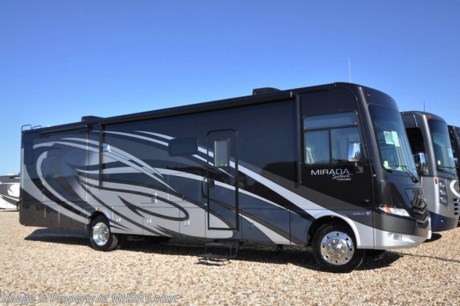 /TX 1/23/17 &lt;a href=&quot;http://www.mhsrv.com/coachmen-rv/&quot;&gt;&lt;img src=&quot;http://www.mhsrv.com/images/sold-coachmen.jpg&quot; width=&quot;383&quot; height=&quot;141&quot; border=&quot;0&quot;/&gt;&lt;/a&gt;     Sale Price available at MHSRV.com or call 800-335-6054. You&#39;ll be glad you did!  Family Owned &amp; Operated and the #1 Volume Selling Motor Home Dealer in the World as well as the #1 Coachmen Dealer in the World. &lt;object width=&quot;400&quot; height=&quot;300&quot;&gt;&lt;param name=&quot;movie&quot; value=&quot;//www.youtube.com/v/fBpsq4hH-Ws?hl=en_US&amp;amp;version=3&quot;&gt;&lt;/param&gt;&lt;param name=&quot;allowFullScreen&quot; value=&quot;true&quot;&gt;&lt;/param&gt;&lt;param name=&quot;allowscriptaccess&quot; value=&quot;always&quot;&gt;&lt;/param&gt;&lt;embed src=&quot;//www.youtube.com/v/fBpsq4hH-Ws?hl=en_US&amp;amp;version=3&quot; type=&quot;application/x-shockwave-flash&quot; width=&quot;400&quot; height=&quot;300&quot; allowscriptaccess=&quot;always&quot; allowfullscreen=&quot;true&quot;&gt;&lt;/embed&gt;&lt;/object&gt; MSRP $190,411 - New 2017 Coachmen Mirada Select 37TB with 2 slides, 2 full baths and a king bed. Options include the Stainless Steel appliance packages with a stainless steel convection microwave, oven &amp; cooktop. Additional options include the beautiful full body paint exterior with Diamond Shield paint protection, (2) 15K BTU A/Cs with heat pumps, salon drop down bunk, stackable washer/dryer and the Travel Easy Roadside Assistance program. Standards include a 5.5KW Onan generator, raised panel hardwood cabinet doors, frameless tinted dual pane windows, recliner/swivel passenger seat, 6 way power drivers seat, ball bearing drawer guides, LED TV &amp; DVD player, fireplace, home theater system, solid surface countertop, glass door shower, gas/electric water heater, bedroom TV/DVD player, LED interior lights, power entrance steps, pass-thru storage, power patio awning, heated remote exterior mirrors, automatic leveling, 3 camera monitoring system, exterior entertainment center and much more. For additional coach information, brochure, window sticker, videos, photos, Mirada customer reviews &amp; testimonials please visit Motor Home Specialist at MHSRV .com or call 800-335-6054. At Motor Home Specialist we DO NOT charge any prep or orientation fees like you will find at other dealerships. All sale prices include a 200 point inspection, interior and exterior wash &amp; detail of vehicle, a thorough coach orientation with an MHS technician, an RV Starter&#39;s kit, a night stay in our delivery park featuring landscaped and covered pads with full hook-ups and much more. Free airport shuttle available with purchase for out-of-town buyers. WHY PAY MORE?... WHY SETTLE FOR LESS? 