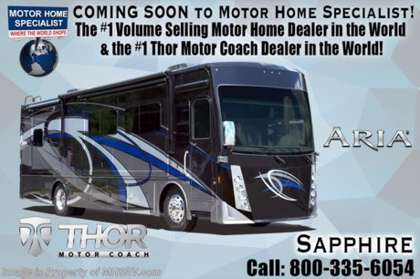 /TX 2-20-17 &lt;a href=&quot;http://www.mhsrv.com/thor-motor-coach/&quot;&gt;&lt;img src=&quot;http://www.mhsrv.com/images/sold-thor.jpg&quot; width=&quot;383&quot; height=&quot;141&quot; border=&quot;0&quot;/&gt;&lt;/a&gt;    Visit MHSRV.com or Call 800-335-6054 for Upfront &amp; Every Day Low Sale Price! Family Owned &amp; Operated and the #1 Volume Selling Motor Home Dealer in the World as well as the #1 Thor Motor Coach Dealer in the World. MSRP $284,739. The All New 2017 Thor Motor Coach Aria Diesel Pusher. Model 3901 Bath &amp; 1/2. This RV is approximately 39 feet 11 inches in length and features (3) slide-out rooms, bath &amp; 1/2, king size bed, large LED HDTV over the fireplace, stainless steel residential refrigerator, solid surface counter tops, stack washer/dryer and (2) ducted 15,000 BTU A/Cs with heat pumps. Options include the beautiful full body paint exterior and a power drop down loft in the cockpit overhead. The Aria is powered by a Cummins 360HP diesel engine, Freightliner XC-R raised rail chassis Allison automatic transmission Air-Ride suspension and automatic leveling jacks with touch pad controls. For additional coach information, brochures, window sticker, videos, photos, Thor Motor Coach reviews, testimonials as well as additional information about Motor Home Specialist and our manufacturers please visit us at MHSRV .com or call 800-335-6054. At Motor Home Specialist we DO NOT charge any prep or orientation fees like you will find at other dealerships. All sale prices include a 200 point inspection, interior &amp; exterior wash, detail and the only dealer performed fully automated and high pressure rain booth test in the industry. You will also receive a thorough coach orientation with an MHSRV technician, an RV Starter&#39;s kit, a night stay in our delivery park featuring landscaped and covered pads with full hook-ups and much more! Read From Thousands of Testimonials at MHSRV .com and See What They Had to Say About Their Experience at Motor Home Specialist. WHY PAY MORE?... WHY SETTLE FOR LESS?