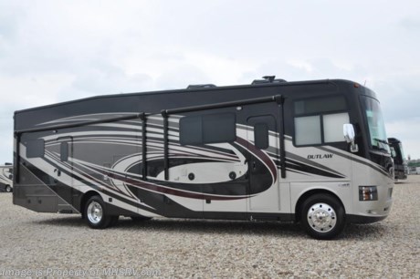 /TX 10-17-17 &lt;a href=&quot;http://www.mhsrv.com/thor-motor-coach/&quot;&gt;&lt;img src=&quot;http://www.mhsrv.com/images/sold-thor.jpg&quot; width=&quot;383&quot; height=&quot;141&quot; border=&quot;0&quot; /&gt;&lt;/a&gt;    
MSRP $192,256. New 2017 Thor Motor Coach Outlaw Toy Hauler. Model 37BG features a garage measuring over 13 feet, a slide-out room, dual sleeper sofas in the rear that fold into a queen bed, Ford 26-Series chassis with Triton V-10 engine, frameless windows, high polished aluminum wheels, residential refrigerator, electric rear patio awning, roller shades on the driver &amp; passenger windows, as well as drop down ramp door with spring assist &amp; railing for patio use. New featured updates for 2017 include an auxiliary fuel filling station with separate tank, performance headlights, &quot;Anti-Gravity&quot; rear ramp doors with key activated release, Morryde Snap-In patio rail system, new rear cap with LED brake lights and a microwave with stainless steel finish. Options include the beautiful full body exterior, bug screen curtain in garage and frameless dual pane windows. The Outlaw toy hauler RV has an incredible list of standard features including beautiful wood &amp; interior decor packages, LED TVs including an exterior entertainment center, (3) A/C units, Bluetooth enable coach radio system with exterior speakers, power patio awing with integrated LED lighting, dual side entrance doors, 1-piece windshield, a 5500 Onan generator, 3 camera monitoring system, automatic leveling system, Soft Touch leather furniture, day/night shades and much more. For additional coach information, brochures, window sticker, videos, photos, Outlaw reviews, testimonials as well as additional information about Motor Home Specialist and our manufacturers&#39; please visit us at MHSRV .com or call 800-335-6054. At Motor Home Specialist we DO NOT charge any prep or orientation fees like you will find at other dealerships. All sale prices include a 200 point inspection, interior &amp; exterior wash, detail service and the only dealer performed and fully automated high pressure rain booth test in the industry. You will also receive a thorough coach orientation with an MHSRV technician, an RV Starter&#39;s kit, a night stay in our delivery park featuring landscaped and covered pads with full hook-ups and much more! Read From Thousands of Testimonials at MHSRV.com and See What They Had to Say About Their Experience at Motor Home Specialist. WHY PAY MORE?... WHY SETTLE FOR LESS?