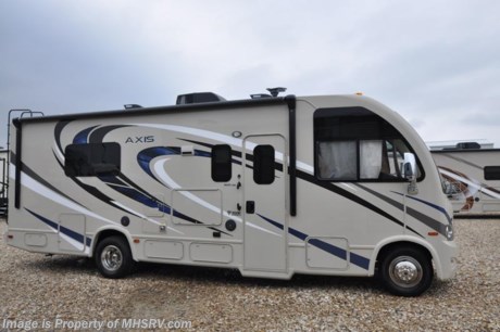 /AZ 3/13/17 &lt;a href=&quot;http://www.mhsrv.com/thor-motor-coach/&quot;&gt;&lt;img src=&quot;http://www.mhsrv.com/images/sold-thor.jpg&quot; width=&quot;383&quot; height=&quot;141&quot; border=&quot;0&quot;/&gt;&lt;/a&gt; Buy This Unit Now During the World&#39;s RV Show. Online Show Price Available at MHSRV .com Now through April 22nd, 2017 or Call 800-335-6054. **LIMITED TIME OFFER INCLUDES FACTORY REBATE- Valid Thru March 31st 2017** Family Owned &amp; Operated and the #1 Volume Selling Motor Home Dealer in the World as well as the #1 Thor Motor Coach Dealer in the World.  Thor Motor Coach has done it again with the world&#39;s first RUV! (Recreational Utility Vehicle) Check out the all new 2017 Thor Motor Coach Axis RUV Model 25.5 with Slide-Out Room! MSRP $107,987. The Axis combines Style, Function, Affordability &amp; Innovation like no other RV available in the industry today! It is powered by a Ford Triton V-10 engine and built on the Ford E-450 Super Duty chassis providing a lower center of gravity and ease of drivability normally found only in a class C RV, but now available in this mini class A motorhome measuring approximately 27 feet in length. Taking superior drivability even one step further, the Axis will also feature something normally only found in a high-end luxury diesel pusher motor coach... an Independent Front Suspension system! With a style all its own the Axis will provide superior handling and fuel economy and appeal to couples &amp; family RVers as well. You will also find a full size power drop down loft above the cockpit, booth dinette, slide, flip-up countertop, spacious living room and even pass-through exterior storage. Optional equipment includes the HD-Max colored sidewalls and graphics, 12V attic fan, 3 burner range with oven, upgraded 15.0 BTU A/C and heated holding tanks with heat pads. You will also be pleased to find a host of feature appointments that include tinted and frameless windows, exterior TV, bedroom TV, second auxiliary battery, a power patio awning with LED lights, convection microwave (N/A with oven option), 3 burner cooktop, living room TV, LED ceiling lights, Onan 4000 generator, water heater, power and heated mirrors with integrated side-view cameras, back-up camera, 8,000 lb. trailer hitch, cabinet doors with designer door fronts and a spacious cockpit design with unparalleled visibility.  For additional coach information, brochures, window sticker, videos, photos, Axis reviews, testimonials as well as additional information about Motor Home Specialist and our manufacturers&#39; please visit us at MHSRV .com or call 800-335-6054. At Motor Home Specialist we DO NOT charge any prep or orientation fees like you will find at other dealerships. All sale prices include a 200 point inspection, interior &amp; exterior wash, detail service and the only dealer performed and fully automated high pressure rain booth test in the industry. You will also receive a thorough coach orientation with an MHSRV technician, an RV Starter&#39;s kit, a night stay in our delivery park featuring landscaped and covered pads with full hook-ups and much more! Read From Thousands of Testimonials at MHSRV.com and See What They Had to Say About Their Experience at Motor Home Specialist. WHY PAY MORE?... WHY SETTLE FOR LESS?