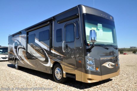 4-30-18 &lt;a href=&quot;http://www.mhsrv.com/coachmen-rv/&quot;&gt;&lt;img src=&quot;http://www.mhsrv.com/images/sold-coachmen.jpg&quot; width=&quot;383&quot; height=&quot;141&quot; border=&quot;0&quot;&gt;&lt;/a&gt;  MSRP $303,541. The 408DB measures approximately 41 feet 9 inches in length and features (4) slide-out rooms, a king size master bed, large name brand TVs throughout, beautiful Emser designer tile flooring,  solid surface kitchen countertop and sink covers, a large farm style sink basin, high end faucets, all new upgraded high gloss wood package, gorgeous tile back splashes, solid surface counter tops, and the all new &quot;My RV Coach Control System.&quot; The MyRV feature puts a multitude of coach functions in the palm of your hand when using the app feature and the 408DB&#39;s power salon bunk option makes the versatility of this coach unrivaled. Weather you need the additional sleeping area every night, every now-and-then or don&#39;t need it all, the salon bunk option is still a great feature because it can also be utilized as a hidden and lockable attic storage space as well. A few additional features and options include a 360HP engine, 10K lb hitch, 3000MH transmission, slide-out storage tray, front overhead TV, frameless dual pane windows, (2) 15,000 BTU A/Cs with heat pumps, Diamond Shield paint protection, Sikkens brand paint with double clear coat and the Travel Easy Roadside Assistance program. The new Sportscoach also features the stainless appliance package which includes a stainless steel residential refrigerator, stainless convection microwave, True-Induction cook top, 2000 watt inverter and (4) 6 volt batteries. The 2018 Sportscoach diesel also features aluminum wheels, full width rear rock guard, bedroom TV W/hidden storage, automatic coach leveling system and much more. For more complete details on this unit and our entire inventory including brochures, window sticker, videos, photos, reviews &amp; testimonials as well as additional information about Motor Home Specialist and our manufacturers please visit us at MHSRV.com or call 800-335-6054. At Motor Home Specialist, we DO NOT charge any prep or orientation fees like you will find at other dealerships. All sale prices include a 200-point inspection, interior &amp; exterior wash, detail service and a fully automated high-pressure rain booth test and coach wash that is a standout service unlike that of any other in the industry. You will also receive a thorough coach orientation with an MHSRV technician, an RV Starter&#39;s kit, a night stay in our delivery park featuring landscaped and covered pads with full hook-ups and much more! Read Thousands upon Thousands of 5-Star Reviews at MHSRV.com and See What They Had to Say About Their Experience at Motor Home Specialist. WHY PAY MORE?... WHY SETTLE FOR LESS?