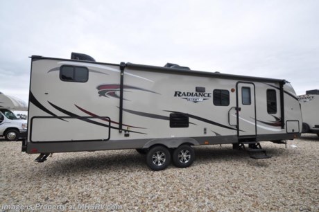 /TX 2/1/17 &lt;a href=&quot;http://www.mhsrv.com/travel-trailers/&quot;&gt;&lt;img src=&quot;http://www.mhsrv.com/images/sold-traveltrailer.jpg&quot; width=&quot;383&quot; height=&quot;141&quot; border=&quot;0&quot;/&gt;&lt;/a&gt;  Family Owned &amp; Operated. Largest Selection, Lowest Prices &amp; the Premier Service &amp; Walk-Through Process that can only be found at the #1 Volume Selling Motor Home Dealer in the World! From $10K to $2 Million... We gotcha&#39; Covered!   MSRP $36,774. The 2017 Cruiser RV Radiance Ultra-Lite travel trailer model 28QD with slide, bunk beds and a king bed. This beautiful travel trailer features the Radiance Ultra-Lite exterior &amp; interior packages as well as the Ultra-Value package and the Season RVing package. A few features from this impressive list of packages include aluminum rims, tinted safety glass windows, solid hardwood cabinets, full extension drawer guides, heavy duty flooring, solid surface kitchen countertop, spare tire, LED awning light, heated and enclosed underbelly, high output furnace and much more. Additional options include a power tongue jack, LED TV, bumper mount BBQ grill, 50 amp service, 15K BTU A/C and a second A/C. For more complete details on this unit including brochures, window sticker, videos, photos, reviews &amp; testimonials as well as additional information about Motor Home Specialist and our manufacturers please visit us at MHSRV .com or call 800-335-6054. At Motor Home Specialist we DO NOT charge any prep or orientation fees like you will find at other dealerships. All sale prices include a 200 point inspection, interior &amp; exterior wash, detail service and the only dealer performed and fully automated high pressure rain booth test in the industry. You will also receive a thorough coach orientation with an MHSRV technician, an RV Starter&#39;s kit, a night stay in our delivery park featuring landscaped and covered pads with full hook-ups and much more! Read Thousands of Testimonials at MHSRV.com and See What They Had to Say About Their Experience at Motor Home Specialist. WHY PAY MORE?... WHY SETTLE FOR LESS?