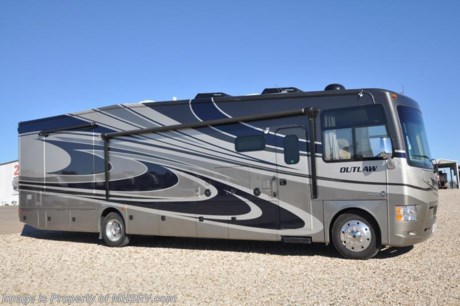 /PICKED UP 4/1/17 **Consignment** Used Thor Motor Coach RV for Sale-2015 Thor Motor Coach Outlaw 38RE with 3 slides and only 7,863 miles. This RV is approximately 39 feet 6 inches in length with a Ford V10 engine, Ford chassis, power mirrors with heat, 5.5KW Onan generator with AGS and only 175 hours, power patio awning, gas/electric water heater, pass-thru storage with side swing baggage doors, aluminum wheels, exterior grill, water filtration system, 8K hitch, automatic leveling system, exterior entertainment center, inverter, cab over loft, sofa with sleeper, dual pane windows, solar/black-out shades, ceiling fan, 3 burner range with oven, solid surface counter, residential refrigerator, bath &amp; &#189;, washer/dryer combo, glass door shower, king bed, 3 A/Cs and much more. For additional information and photos please visit Motor Home Specialist at www.MHSRV.com or call 800-335-6054.