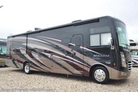 4-30-18 &lt;a href=&quot;http://www.mhsrv.com/thor-motor-coach/&quot;&gt;&lt;img src=&quot;http://www.mhsrv.com/images/sold-thor.jpg&quot; width=&quot;383&quot; height=&quot;141&quot; border=&quot;0&quot;&gt;&lt;/a&gt;  MSRP $178,449. The all new 2018 Thor Motor Coach Miramar 35.3 bath &amp; 1/2 class A gas motor home measures approximately 36 feet 10 inches in length featuring 2 slides, king size bed, Ford Triton V-10 engine, Ford 22 Series chassis, high polished aluminum wheels and automatic leveling system with touch pad controls. New features for 2018 include the Firefly Multiplex Wiring Control System, 84” interior heights, bathroom cabinets raised to 34”, raised panel cabinet doors, induction cooktop, convection microwave, Tilt-A-View bed in select models, pre-wired for solar charging as well as new front &amp; rear caps. Options include the beautiful full body paint exterior, frameless dual pane windows and an electric fireplace with remote control. The Thor Motor Coach Miramar also features one of the most impressive lists of standard equipment in the RV industry including a power patio awning with LED lights, frameless windows, slide-out room awning toppers, heated/remote exterior mirrors with integrated side view cameras, side hinged baggage doors, heated and enclosed holding tanks, residential refrigerator, Onan generator, water heater, pass-thru storage, roof ladder, one-piece windshield, bedroom TV, 50 amp service, emergency start switch, hitch, electric entrance steps, power privacy shade, soft touch vinyl ceilings, glass door shower and much more. For more complete details on this unit including sale prices, brochures, window sticker, videos, photos, reviews &amp; testimonials as well as additional information about Motor Home Specialist and our manufacturers please visit us at MHSRV .com or call 800-335-6054. At Motor Home Specialist we DO NOT charge any prep or orientation fees like you will find at other dealerships. All sale prices include a 200 point inspection, interior &amp; exterior detail service and the only dealer performed and fully automated high pressure wash and rain booth test in the industry. You will also receive a thorough coach orientation with an MHSRV technician, a MHSRV Starter&#39;s kit, a night stay in our delivery park featuring landscaped and covered pads with full hook-ups and much more! Read Thousands-upon-thousands of 5-Star Reviews at MHSRV.com and See What They Had to Say About Their Experience at Motor Home Specialist. WHY PAY MORE?... WHY SETTLE FOR LESS?