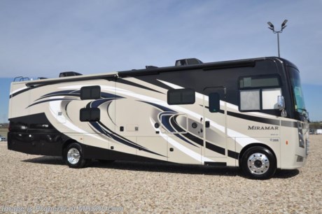 4-13-18 &lt;a href=&quot;http://www.mhsrv.com/thor-motor-coach/&quot;&gt;&lt;img src=&quot;http://www.mhsrv.com/images/sold-thor.jpg&quot; width=&quot;383&quot; height=&quot;141&quot; border=&quot;0&quot;&gt;&lt;/a&gt;  
MSRP $178,831. The all new 2018 Thor Motor Coach Miramar 37.1 bunk model class A gas motor home measures approximately 38 feet 9 inches in length featuring 3 slides, 2 full baths, king size bed, Ford Triton V-10 engine, Ford 22 Series chassis, high polished aluminum wheels and automatic leveling system with touch pad controls. New features for 2018 include the Firefly Multiplex Wiring Control System, 84” interior heights, bathroom cabinets raised to 34”, raised panel cabinet doors, induction cooktop, convection microwave, Tilt-A-View bed in select models, pre-wired for solar charging as well as new front &amp; rear caps. Options include the beautiful HD-Max exterior, leatherette theater seats, electric fireplace with remote control and frameless dual pane windows. The Thor Motor Coach Miramar also features one of the most impressive lists of standard equipment in the RV industry including a power patio awning with LED lights, frameless windows, slide-out room awning toppers, heated/remote exterior mirrors with integrated side view cameras, side hinged baggage doors, heated and enclosed holding tanks, residential refrigerator, Onan generator, water heater, pass-thru storage, roof ladder, one-piece windshield, bedroom TV, 50 amp service, emergency start switch, hitch, electric entrance steps, power privacy shade, soft touch vinyl ceilings, glass door shower and much more. For more complete details on this unit and our entire inventory including brochures, window sticker, videos, photos, reviews &amp; testimonials as well as additional information about Motor Home Specialist and our manufacturers please visit us at MHSRV.com or call 800-335-6054. At Motor Home Specialist, we DO NOT charge any prep or orientation fees like you will find at other dealerships. All sale prices include a 200-point inspection, interior &amp; exterior wash, detail service and a fully automated high-pressure rain booth test and coach wash that is a standout service unlike that of any other in the industry. You will also receive a thorough coach orientation with an MHSRV technician, an RV Starter&#39;s kit, a night stay in our delivery park featuring landscaped and covered pads with full hook-ups and much more! Read Thousands upon Thousands of 5-Star Reviews at MHSRV.com and See What They Had to Say About Their Experience at Motor Home Specialist. WHY PAY MORE?... WHY SETTLE FOR LESS?