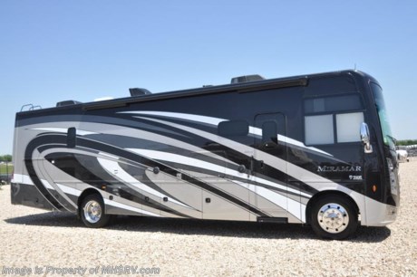 5-21-18 &lt;a href=&quot;http://www.mhsrv.com/thor-motor-coach/&quot;&gt;&lt;img src=&quot;http://www.mhsrv.com/images/sold-thor.jpg&quot; width=&quot;383&quot; height=&quot;141&quot; border=&quot;0&quot;&gt;&lt;/a&gt;  
MSRP $173,949. The all new 2018 Thor Motor Coach Miramar 34.2 class A gas motor home measures approximately 35 feet 10 inches in length featuring a full wall slide, king size bed, Ford Triton V-10 engine, Ford 22 Series chassis, high polished aluminum wheels and automatic leveling system with touch pad controls. New features for 2018 include the Firefly Multiplex Wiring Control System, 84” interior heights, bathroom cabinets raised to 34”, raised panel cabinet doors, induction cooktop, convection microwave, Tilt-A-View bed in select models, pre-wired for solar charging as well as new front &amp; rear caps. Options include the beautiful full body paint exterior, frameless dual pane windows and an electric fireplace with remote control. The Thor Motor Coach Miramar also features one of the most impressive lists of standard equipment in the RV industry including a power patio awning with LED lights, frameless windows, slide-out room awning toppers, heated/remote exterior mirrors with integrated side view cameras, side hinged baggage doors, heated and enclosed holding tanks, residential refrigerator, Onan generator, water heater, pass-thru storage, roof ladder, one-piece windshield, bedroom TV, 50 amp service, emergency start switch, hitch, electric entrance steps, power privacy shade, soft touch vinyl ceilings, glass door shower and much more. For more complete details on this unit including sale prices, brochures, window sticker, videos, photos, reviews &amp; testimonials as well as additional information about Motor Home Specialist and our manufacturers please visit us at MHSRV .com or call 800-335-6054. At Motor Home Specialist we DO NOT charge any prep or orientation fees like you will find at other dealerships. All sale prices include a 200 point inspection, interior &amp; exterior detail service and the only dealer performed and fully automated high pressure wash and rain booth test in the industry. You will also receive a thorough coach orientation with an MHSRV technician, a MHSRV Starter&#39;s kit, a night stay in our delivery park featuring landscaped and covered pads with full hook-ups and much more! Read Thousands-upon-thousands of 5-Star Reviews at MHSRV.com and See What They Had to Say About Their Experience at Motor Home Specialist. WHY PAY MORE?... WHY SETTLE FOR LESS?