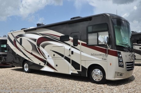 9-18-18 &lt;a href=&quot;http://www.mhsrv.com/thor-motor-coach/&quot;&gt;&lt;img src=&quot;http://www.mhsrv.com/images/sold-thor.jpg&quot; width=&quot;383&quot; height=&quot;141&quot; border=&quot;0&quot;&gt;&lt;/a&gt;  MSRP $168,893. The New 2019 Thor Motor Coach Miramar 34.2 class A gas motor home measures approximately 36 feet in length featuring a full wall slide, king size bed, Ford Triton V-10 engine, Ford 22 Series chassis, high polished aluminum wheels and automatic leveling system with touch pad controls. New features for 2019 include the new HD-Max partial paint exteriors, new d&#233;cor &amp; updated stylings, Wi-Fi extender, solar charge controller, 360 Siphon Vent cap, upgraded exterior entertainment center with sound bar, battery tray now accommodates both 6V &amp; 12V battery configurations and a tankless water heater system. Options include the beautiful HD-Max partial paint exterior and an electric fireplace with remote control. The Thor Motor Coach Miramar also features one of the most impressive lists of standard equipment in the RV industry including a power patio awning with LED lights, Firefly Multiplex Wiring Control System, 84” interior heights, raised panel cabinet doors, induction cooktop, convection microwave, frameless windows, slide-out room awning toppers, heated/remote exterior mirrors with integrated side view cameras, side hinged baggage doors, heated and enclosed holding tanks, residential refrigerator, Onan generator, water heater, pass-thru storage, roof ladder, one-piece windshield, bedroom TV, 50 amp service, emergency start switch, electric entrance steps, power privacy shade, soft touch vinyl ceilings, glass door shower and much more. For more complete details on this unit and our entire inventory including brochures, window sticker, videos, photos, reviews &amp; testimonials as well as additional information about Motor Home Specialist and our manufacturers please visit us at MHSRV.com or call 800-335-6054. At Motor Home Specialist, we DO NOT charge any prep or orientation fees like you will find at other dealerships. All sale prices include a 200-point inspection, interior &amp; exterior wash, detail service and a fully automated high-pressure rain booth test and coach wash that is a standout service unlike that of any other in the industry. You will also receive a thorough coach orientation with an MHSRV technician, an RV Starter&#39;s kit, a night stay in our delivery park featuring landscaped and covered pads with full hook-ups and much more! Read Thousands upon Thousands of 5-Star Reviews at MHSRV.com and See What They Had to Say About Their Experience at Motor Home Specialist. WHY PAY MORE?... WHY SETTLE FOR LESS?