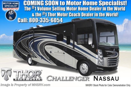 3/30/18 &lt;a href=&quot;http://www.mhsrv.com/thor-motor-coach/&quot;&gt;&lt;img src=&quot;http://www.mhsrv.com/images/sold-thor.jpg&quot; width=&quot;383&quot; height=&quot;141&quot; border=&quot;0&quot;&gt;&lt;/a&gt; 
MSRP $195,375. This luxury bath &amp; 1/2 bunk model model RV measures approximately 38 feet 1 inch in length and features (3) slide-out rooms, king size bed, fireplace, frameless dual pane windows, exterior entertainment center, LED lighting, beautiful decor, residential refrigerator, inverter and bedroom TV. The Thor Motor Coach Challenger also features one of the most impressive lists of standard equipment in the RV industry including a Ford Triton V-10 engine, 24-Series ford chassis with aluminum wheels, fully automatic hydraulic leveling system, all tile backsplash, electric overhead Hide-Away loft, electric patio awning with LED lighting, side hinged baggage doors, roller day/night shades, solid surface kitchen counter, dual roof A/C units, 5,500 Onan generator, water heater as well as heated and enclosed holding tanks. For more complete details on this unit and our entire inventory including brochures, window sticker, videos, photos, reviews &amp; testimonials as well as additional information about Motor Home Specialist and our manufacturers please visit us at MHSRV.com or call 800-335-6054. At Motor Home Specialist, we DO NOT charge any prep or orientation fees like you will find at other dealerships. All sale prices include a 200-point inspection, interior &amp; exterior wash, detail service and a fully automated high-pressure rain booth test and coach wash that is a standout service unlike that of any other in the industry. You will also receive a thorough coach orientation with an MHSRV technician, an RV Starter&#39;s kit, a night stay in our delivery park featuring landscaped and covered pads with full hook-ups and much more! Read Thousands upon Thousands of 5-Star Reviews at MHSRV.com and See What They Had to Say About Their Experience at Motor Home Specialist. WHY PAY MORE?... WHY SETTLE FOR LESS?