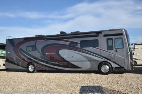 5-18-18 &lt;a href=&quot;http://www.mhsrv.com/thor-motor-coach/&quot;&gt;&lt;img src=&quot;http://www.mhsrv.com/images/sold-thor.jpg&quot; width=&quot;383&quot; height=&quot;141&quot; border=&quot;0&quot;&gt;&lt;/a&gt;  MSRP $338,100. The new 2018 Thor Motor Coach Venetian A40 bath &amp; &#189; is approximately 40 feet 11 inches in length with 3 slides, retractable 55” LED TV, reclining theater seating, king bed, push button start, Cummins 400HP diesel engine, Freightliner raised rail chassis and a 6-speed automatic Allison transmission.  New features for the 2018 Venetian not only include the new styling &amp; decors of everything from the raised chrome exterior logos to the new slide out room fascia but also addition for GPS, keyless entry, solar charging with Bluetooth controller, molded fiberglass roof, overhead cockpit loft, tile backsplash in the bathroom and much more. A few additional standard features for the Venetian include an 8KW Onan generator with auto generator start, exterior entertainment center, (2) 15,000 BTU Low-Profile central cooling system with heat pumps, stack washer/dryer, aluminum wheels, automatic leveling, VIP smart wheel and so much more. For more complete details on this unit and our entire inventory including brochures, window sticker, videos, photos, reviews &amp; testimonials as well as additional information about Motor Home Specialist and our manufacturers please visit us at MHSRV.com or call 800-335-6054. At Motor Home Specialist, we DO NOT charge any prep or orientation fees like you will find at other dealerships. All sale prices include a 200-point inspection, interior &amp; exterior wash, detail service and a fully automated high-pressure rain booth test and coach wash that is a standout service unlike that of any other in the industry. You will also receive a thorough coach orientation with an MHSRV technician, an RV Starter&#39;s kit, a night stay in our delivery park featuring landscaped and covered pads with full hook-ups and much more! Read Thousands upon Thousands of 5-Star Reviews at MHSRV.com and See What They Had to Say About Their Experience at Motor Home Specialist. WHY PAY MORE?... WHY SETTLE FOR LESS?