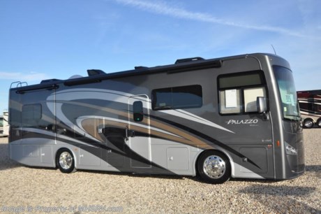 4/13/18 &lt;a href=&quot;http://www.mhsrv.com/thor-motor-coach/&quot;&gt;&lt;img src=&quot;http://www.mhsrv.com/images/sold-thor.jpg&quot; width=&quot;383&quot; height=&quot;141&quot; border=&quot;0&quot;&gt;&lt;/a&gt; MSRP $218,295. The New 2018 Thor Motor Coach Palazzo Diesel Pusher Model 33.3 Bunk House is approximately 34 feet 9 inches in length and features a full wall slide-out room, bunk beds, 300 HP Cummins diesel engine with 600 lbs. of torque and a Freightliner XC chassis. New features for 2018 include a multi-plex wiring system, solar charging with Bluetooth controller, new radio with navigation, Carefree Latitude legless awning with Fixguard weather wrap, new flooring and much more. The Palazzo also features exterior LED TV, invisible front paint protection &amp; front electric drop-down overhead loft, 6,000 Onan diesel generator with AGS, solid surface counters, power driver&#39;s seat, inverter, residential refrigerator, solid surface countertops, (2) ducted roof A/C units, 3-camera monitoring system, one piece windshield, fiberglass storage compartments, fully automatic hydraulic leveling system, automatic entry step and much more. For more complete details on this unit and our entire inventory including brochures, window sticker, videos, photos, reviews &amp; testimonials as well as additional information about Motor Home Specialist and our manufacturers please visit us at MHSRV.com or call 800-335-6054. At Motor Home Specialist, we DO NOT charge any prep or orientation fees like you will find at other dealerships. All sale prices include a 200-point inspection, interior &amp; exterior wash, detail service and a fully automated high-pressure rain booth test and coach wash that is a standout service unlike that of any other in the industry. You will also receive a thorough coach orientation with an MHSRV technician, an RV Starter&#39;s kit, a night stay in our delivery park featuring landscaped and covered pads with full hook-ups and much more! Read Thousands upon Thousands of 5-Star Reviews at MHSRV.com and See What They Had to Say About Their Experience at Motor Home Specialist. WHY PAY MORE?... WHY SETTLE FOR LESS?
