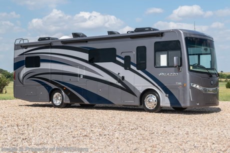 8-6-18 &lt;a href=&quot;http://www.mhsrv.com/thor-motor-coach/&quot;&gt;&lt;img src=&quot;http://www.mhsrv.com/images/sold-thor.jpg&quot; width=&quot;383&quot; height=&quot;141&quot; border=&quot;0&quot;&gt;&lt;/a&gt;  MSRP $226,350. The New 2019 Thor Motor Coach Palazzo Diesel Pusher Model 33.2 is approximately 34 feet 9 inches in length and features a full wall slide-out, 300 HP Cummins diesel engine with 660 lbs. of torque and a Freightliner XC chassis. New features for 2019 include new front &amp; rear caps with lighted Thor emblem on the front hood, upgraded furniture throughout, Bluetooth soundbar &amp; large LED TX in the exterior entertainment center, induction cooktop, touchscreen multiplex control system with smartphone app, Winegard ConnecT 4G/Wi-Fi system, 360 Siphon Vent cap and metal adjustable shelving hardware throughout. The Palazzo also features a Carefree Latitude legless awning with Fixguard weather wrap, invisible front paint protection &amp; front electric drop-down overhead loft, 6,000 Onan diesel generator with AGS, solid surface counters, power driver&#39;s seat, inverter, residential refrigerator, solid surface countertops, (2) ducted roof A/C units, 3-camera monitoring system, one piece windshield, fiberglass storage compartments, fully automatic hydraulic leveling system, automatic entry step and much more. For more complete details on this unit and our entire inventory including brochures, window sticker, videos, photos, reviews &amp; testimonials as well as additional information about Motor Home Specialist and our manufacturers please visit us at MHSRV.com or call 800-335-6054. At Motor Home Specialist, we DO NOT charge any prep or orientation fees like you will find at other dealerships. All sale prices include a 200-point inspection, interior &amp; exterior wash, detail service and a fully automated high-pressure rain booth test and coach wash that is a standout service unlike that of any other in the industry. You will also receive a thorough coach orientation with an MHSRV technician, an RV Starter&#39;s kit, a night stay in our delivery park featuring landscaped and covered pads with full hook-ups and much more! Read Thousands upon Thousands of 5-Star Reviews at MHSRV.com and See What They Had to Say About Their Experience at Motor Home Specialist. WHY PAY MORE?... WHY SETTLE FOR LESS?