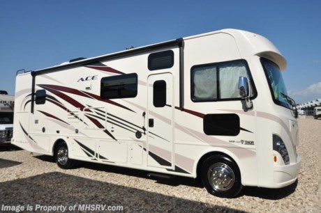 8-14-17 &lt;a href=&quot;http://www.mhsrv.com/thor-motor-coach/&quot;&gt;&lt;img src=&quot;http://www.mhsrv.com/images/sold-thor.jpg&quot; width=&quot;383&quot; height=&quot;141&quot; border=&quot;0&quot; /&gt;&lt;/a&gt; 
MSRP $123,825. New 2018 Thor Motor Coach A.C.E. Model 30.3 is approximately 31 feet 6 inches in length featuring a 2 slides, modern decor updates, Ford V-10 engine, hydraulic leveling jacks, LED running &amp; marker lights and the beautiful HD-Max exterior. The A.C.E. is the class A &amp; C Evolution. It Combines many of the most popular features of a class A motor home and a class C motor home to make something truly unique to the RV industry. Options include the dual A/C, 5.5KW generator and 50-amp service. The A.C.E. also features frameless windows, drop down overhead loft, bedroom TV, exterior entertainment center, attic fans, black tank flush, second auxiliary battery, power side mirrors with integrated side view cameras, a mud-room, roof ladder, generator, electric patio awning with integrated LED lights, AM/FM/CD, stainless steel wheel liners, hitch, valve stem extenders, refrigerator, microwave, water heater, one-piece windshield with &quot;20/20 vision&quot; front cap that helps eliminate heat and sunlight from getting into the drivers vision, cockpit mirrors, slide-out workstation in the dash, floor level cockpit window for better visibility while turning and a &quot;below floor&quot; furnace and water heater helping keep the noise to an absolute minimum and the exhaust away from the kids and pets.  For more complete details on this unit including brochures, window sticker, videos, photos, reviews &amp; testimonials as well as additional information about Motor Home Specialist and our manufacturers please visit us at MHSRV.com or call 800-335-6054. At Motor Home Specialist we DO NOT charge any prep or orientation fees like you will find at other dealerships. All sale prices include a 200 point inspection, interior &amp; exterior wash, detail service and the only dealer performed and fully automated high pressure rain booth test in the industry. You will also receive a thorough coach orientation with an MHSRV technician, an RV Starter&#39;s kit, a night stay in our delivery park featuring landscaped and covered pads with full hook-ups and much more! Read Thousands of Testimonials at MHSRV.com and See What They Had to Say About Their Experience at Motor Home Specialist. WHY PAY MORE?... WHY SETTLE FOR LESS?