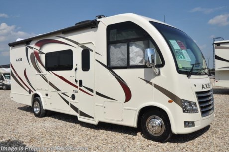 7-23-18 &lt;a href=&quot;http://www.mhsrv.com/thor-motor-coach/&quot;&gt;&lt;img src=&quot;http://www.mhsrv.com/images/sold-thor.jpg&quot; width=&quot;383&quot; height=&quot;141&quot; border=&quot;0&quot;&gt;&lt;/a&gt;  
MSRP $111,833. Thor Motor Coach has done it again with the world&#39;s first RUV! (Recreational Utility Vehicle) Check out the New 2018 Thor Motor Coach Axis RUV Model 25.3 with slide-out room. The Axis combines Style, Function, Affordability &amp; Innovation like no other RV available in the industry today! It is powered by a Ford Triton V-10 engine and is approximately 26 feet 6 inches in length. Taking superior drivability even one step further, the Axis will also feature something normally only found in a high-end luxury diesel pusher motor coach... an Independent Front Suspension system! With a style all its own the Axis will provide superior handling and fuel economy and appeal to couples &amp; family RVers as well. You will also find another full size power drop down loft above the cockpit, spacious living room and even pass-through exterior storage. Optional equipment includes the HD-Max colored sidewalls and holding tanks with heat pads. New features for 2018 include euro-style cabinet doors with soft close hidden hinges, numerous d&#233;cor updates, attic fan with vent cover mad standard, 15K BTU A/C, larger galley windows, 2 burner gas cooktop, below counter convection microwave, stainless steel galley sink, bathroom vanity heights raised, LED accent lighting throughout, roller shades, new front cap, armless awning, LED running lights and many more. You will also be pleased to find a host of feature appointments that include tinted and frameless windows, power patio awning with LED lights, living room TV, LED ceiling lights, Onan generator, water heater, power and heated mirrors with integrated side-view cameras, back-up camera, 8,000 lb. trailer hitch, spacious cockpit design with unparalleled visibility as well as a fold out map/laptop table and an additional cab table that can easily be stored when traveling.  For more complete details on this unit and our entire inventory including brochures, window sticker, videos, photos, reviews &amp; testimonials as well as additional information about Motor Home Specialist and our manufacturers please visit us at MHSRV.com or call 800-335-6054. At Motor Home Specialist, we DO NOT charge any prep or orientation fees like you will find at other dealerships. All sale prices include a 200-point inspection, interior &amp; exterior wash, detail service and a fully automated high-pressure rain booth test and coach wash that is a standout service unlike that of any other in the industry. You will also receive a thorough coach orientation with an MHSRV technician, an RV Starter&#39;s kit, a night stay in our delivery park featuring landscaped and covered pads with full hook-ups and much more! Read Thousands upon Thousands of 5-Star Reviews at MHSRV.com and See What They Had to Say About Their Experience at Motor Home Specialist. WHY PAY MORE?... WHY SETTLE FOR LESS?