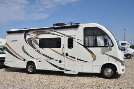 12-10-18 &lt;a href=&quot;http://www.mhsrv.com/thor-motor-coach/&quot;&gt;&lt;img src=&quot;http://www.mhsrv.com/images/sold-thor.jpg&quot; width=&quot;383&quot; height=&quot;141&quot; border=&quot;0&quot;&gt;&lt;/a&gt;  
MSRP $111,833. Thor Motor Coach has done it again with the world&#39;s first RUV! (Recreational Utility Vehicle) Check out the New 2018 Thor Motor Coach Axis RUV Model 25.3 with slide-out room. The Axis combines Style, Function, Affordability &amp; Innovation like no other RV available in the industry today! It is powered by a Ford Triton V-10 engine and is approximately 26 feet 6 inches in length. Taking superior drivability even one step further, the Axis will also feature something normally only found in a high-end luxury diesel pusher motor coach... an Independent Front Suspension system! With a style all its own the Axis will provide superior handling and fuel economy and appeal to couples &amp; family RVers as well. You will also find another full size power drop down loft above the cockpit, spacious living room and even pass-through exterior storage. Optional equipment includes the HD-Max colored sidewalls and holding tanks with heat pads. New features for 2018 include euro-style cabinet doors with soft close hidden hinges, numerous d&#233;cor updates, attic fan with vent cover mad standard, 15K BTU A/C, larger galley windows, 2 burner gas cooktop, below counter convection microwave, stainless steel galley sink, bathroom vanity heights raised, LED accent lighting throughout, roller shades, new front cap, armless awning, LED running lights and many more. You will also be pleased to find a host of feature appointments that include tinted and frameless windows, power patio awning with LED lights, living room TV, LED ceiling lights, Onan generator, water heater, power and heated mirrors with integrated side-view cameras, back-up camera, 8,000 lb. trailer hitch, spacious cockpit design with unparalleled visibility as well as a fold out map/laptop table and an additional cab table that can easily be stored when traveling.  For more complete details on this unit and our entire inventory including brochures, window sticker, videos, photos, reviews &amp; testimonials as well as additional information about Motor Home Specialist and our manufacturers please visit us at MHSRV.com or call 800-335-6054. At Motor Home Specialist, we DO NOT charge any prep or orientation fees like you will find at other dealerships. All sale prices include a 200-point inspection, interior &amp; exterior wash, detail service and a fully automated high-pressure rain booth test and coach wash that is a standout service unlike that of any other in the industry. You will also receive a thorough coach orientation with an MHSRV technician, an RV Starter&#39;s kit, a night stay in our delivery park featuring landscaped and covered pads with full hook-ups and much more! Read Thousands upon Thousands of 5-Star Reviews at MHSRV.com and See What They Had to Say About Their Experience at Motor Home Specialist. WHY PAY MORE?... WHY SETTLE FOR LESS?