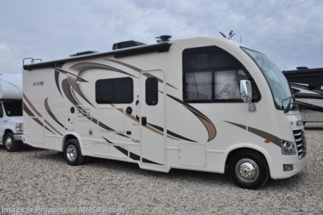 12-10-18 &lt;a href=&quot;http://www.mhsrv.com/thor-motor-coach/&quot;&gt;&lt;img src=&quot;http://www.mhsrv.com/images/sold-thor.jpg&quot; width=&quot;383&quot; height=&quot;141&quot; border=&quot;0&quot;&gt;&lt;/a&gt;  
MSRP $111,383. Thor Motor Coach has done it again with the world&#39;s first RUV! (Recreational Utility Vehicle) Check out the New 2018 Thor Motor Coach Axis RUV Model 25.4 with slide-out room. The Axis combines Style, Function, Affordability &amp; Innovation like no other RV available in the industry today! It is powered by a Ford Triton V-10 engine and is approximately 27 feet in length. Taking superior drivability even one step further, the Axis will also feature something normally only found in a high-end luxury diesel pusher motor coach... an Independent Front Suspension system! With a style all its own the Axis will provide superior handling and fuel economy and appeal to couples &amp; family RVers as well. You will also find another full size power drop down loft above the cockpit, spacious living room and even pass-through exterior storage. Optional equipment includes the HD-Max colored sidewalls and holding tanks with heat pads. New features for 2018 include euro-style cabinet doors with soft close hidden hinges, numerous d&#233;cor updates, attic fan with vent cover mad standard, 15K BTU A/C, larger galley windows, 2 burner gas cooktop, below counter convection microwave, stainless steel galley sink, bathroom vanity heights raised, LED accent lighting throughout, roller shades, new front cap, armless awning, LED running lights and many more. You will also be pleased to find a host of feature appointments that include tinted and frameless windows, power patio awning with LED lights, living room TV, LED ceiling lights, Onan generator, water heater, power and heated mirrors with integrated side-view cameras, back-up camera, 8,000 lb. trailer hitch, spacious cockpit design with unparalleled visibility as well as a fold out map/laptop table and an additional cab table that can easily be stored when traveling.  For more complete details on this unit and our entire inventory including brochures, window sticker, videos, photos, reviews &amp; testimonials as well as additional information about Motor Home Specialist and our manufacturers please visit us at MHSRV.com or call 800-335-6054. At Motor Home Specialist, we DO NOT charge any prep or orientation fees like you will find at other dealerships. All sale prices include a 200-point inspection, interior &amp; exterior wash, detail service and a fully automated high-pressure rain booth test and coach wash that is a standout service unlike that of any other in the industry. You will also receive a thorough coach orientation with an MHSRV technician, an RV Starter&#39;s kit, a night stay in our delivery park featuring landscaped and covered pads with full hook-ups and much more! Read Thousands upon Thousands of 5-Star Reviews at MHSRV.com and See What They Had to Say About Their Experience at Motor Home Specialist. WHY PAY MORE?... WHY SETTLE FOR LESS?
