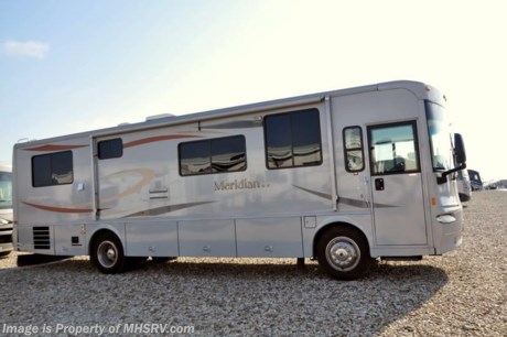 /SOLD 5/9/17 Used Itasca RV for Sale- 2007 Itasca Meridian 34SA with 2 slides and 52,092 miles. This RV features a Cummins 300HP engine, Freightliner chassis, power mirrors with heat, 8KW Onan generator, patio awning, slide-out room toppers, gas/electric water heater, 50 amp service, water filtration system, exterior shower, fiberglass roof with ladder, 10K lb. hitch, automatic leveling, back up camera, inverter, booth converts to sleeper, dual pane windows, day/night shades, convection microwave, solid surface counter, glass door shower, A/C and much more. For additional information and photos please visit Motor Home Specialist at www.MHSRV.com or call 800-335-6054.