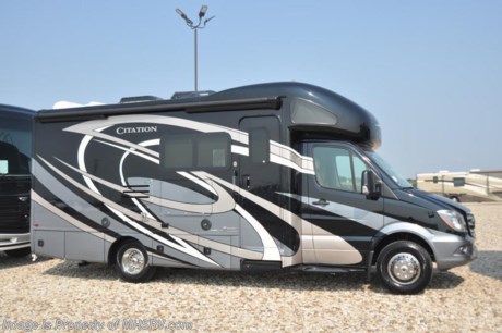 8-13-18 &lt;a href=&quot;http://www.mhsrv.com/thor-motor-coach/&quot;&gt;&lt;img src=&quot;http://www.mhsrv.com/images/sold-thor.jpg&quot; width=&quot;383&quot; height=&quot;141&quot; border=&quot;0&quot;&gt;&lt;/a&gt;   MSRP $145,818. New 2018 Thor Motor Coach Chateau Citation Sprinter Diesel model 24SS is approximately 25 feet 1 inch in length with 2 slide-out rooms, Mercedes Benz 3500 chassis and a Mercedes V-6 diesel engine. New features for 2018 include a leather steering wheel with audio buttons, armless awning with light bar, Firefly Integrations Multiplex wiring control system, lighted battery disconnect switch, induction cooktop, kitchen countertop extension, exterior lights to all storage compartments and many more. This amazing sprinter diesel also features the Summit Package option which includes a touch screen dash radio with Bluetooth, navigation, Sirius as well as Winegard Connect +4G, sound system with sub, Mobile Eye Lane Assist, side view cameras, upgraded cockpit window shades and a 100w solar panel. Additional optional equipment includes the beautiful full body paint, child safety tether, attic fan in bedroom, upgraded A/C with heat pump, 3.2KW diesel generator, second auxiliary battery and holding tanks with heat pads. The new Chateau Citation also features power windows &amp; locks, keyless entry, power vent, back up camera, 3-point seat belts, driver &amp; passenger airbags, heated remote side mirrors, fiberglass running boards, hitch, roof ladder, outside shower, electric step &amp; much more. For more complete details on this unit and our entire inventory including brochures, window sticker, videos, photos, reviews &amp; testimonials as well as additional information about Motor Home Specialist and our manufacturers please visit us at MHSRV.com or call 800-335-6054. At Motor Home Specialist, we DO NOT charge any prep or orientation fees like you will find at other dealerships. All sale prices include a 200-point inspection, interior &amp; exterior wash, detail service and a fully automated high-pressure rain booth test and coach wash that is a standout service unlike that of any other in the industry. You will also receive a thorough coach orientation with an MHSRV technician, an RV Starter&#39;s kit, a night stay in our delivery park featuring landscaped and covered pads with full hook-ups and much more! Read Thousands upon Thousands of 5-Star Reviews at MHSRV.com and See What They Had to Say About Their Experience at Motor Home Specialist. WHY PAY MORE?... WHY SETTLE FOR LESS?