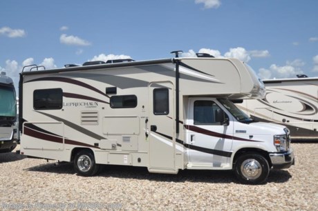 8-7-17 &lt;a href=&quot;http://www.mhsrv.com/coachmen-rv/&quot;&gt;&lt;img src=&quot;http://www.mhsrv.com/images/sold-coachmen.jpg&quot; width=&quot;383&quot; height=&quot;141&quot; border=&quot;0&quot; /&gt;&lt;/a&gt; Over $135 Million Dollars in Inventory. Fifteen Major Manufacturers Available. RVs from $19,999 to Over $2 Million and Every Price Point in between. No Games. No Gimmicks. Just Upfront &amp; Every Day Low Sale Prices &amp; Exceptional Service. Why Pay More? Why Settle For Less?
MSRP $93,523. New 2018 Coachmen Leprechaun Model 220QB measures approximately 24 feet 10 inches in length and is powered by a Ford Triton V-10 engine and E-350 chassis. This beautiful RV includes the Leprechaun Banner Edition which features tinted windows, rear ladder, upgraded sofa, child safety net and ladder (N/A with front entertainment center), touch screen radio &amp; back up monitor, power awning, LED exterior &amp; interior lighting, pop-up power tower, slide out awning, glass shower door, Onan generator, recessed 3 burner cooktop with glass cover, night shades, roller bearing drawer glides, Travel Easy Roadside Assistance &amp; Azdel composite sidewalls. Additional options include navigation, coach TV with DVD player, exterior entertainment center, driver &amp; passenger swivel seat, cockpit folding table, molded fiberglass front cap with LED strip lights, upgraded A/C with heat pump, exterior windshield cover and a spare tire. This amazing class C also features the Leprechaun Luxury package that includes side view cameras, driver &amp; passenger leatherette seat covers, heated &amp; remote mirrors, convection microwave, wood grain dash applique, water heater, dual coach batteries, power vent fan and heated tank pads. For more complete details on this unit including brochures, window sticker, videos, photos, reviews &amp; testimonials as well as additional information about Motor Home Specialist and our manufacturers please visit us at MHSRV.com or call 800-335-6054. At Motor Home Specialist, we DO NOT charge any prep or orientation fees like you will find at other dealerships. All sale prices include a 200-point inspection, interior &amp; exterior wash, detail service and the only dealer performed and fully automated high pressure rain booth test in the industry. You will also receive a thorough coach orientation with an MHSRV technician, an RV Starter&#39;s kit, a night stay in our delivery park featuring landscaped and covered pads with full hook-ups and much more! Read Thousands of Testimonials at MHSRV.com and See What They Had to Say About Their Experience at Motor Home Specialist. WHY PAY MORE?... WHY SETTLE FOR LESS?