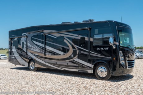 10-11-18 &lt;a href=&quot;http://www.mhsrv.com/thor-motor-coach/&quot;&gt;&lt;img src=&quot;http://www.mhsrv.com/images/sold-thor.jpg&quot; width=&quot;383&quot; height=&quot;141&quot; border=&quot;0&quot;&gt;&lt;/a&gt;  MSRP $207,676.  New 2019 Thor Motor Coach Outlaw Toy Hauler model 37RB is approximately 38 feet 9 inches in length with 2 slide-out rooms, Ford 26-Series chassis with Triton V-10 engine, frameless windows, high polished aluminum wheels, residential refrigerator, electric rear patio awning, bug screen curtain in the garage, roller shades on the driver &amp; passenger windows, as well as drop down ramp door with spring assist &amp; railing for patio use. New features for 2019 include new exterior graphics, updated d&#233;cor stylings, a power driver chair, wi-fi extender, solar charge controller, front cap with chrome light bezels &amp; accent lighting, clear front mask paint protection, 360 Siphon Vent cap, upgraded exterior entertainment center with a sound bar and a tankless water heater system. Options include the beautiful full body exterior, 2 opposing leatherette sofas in the garage and frameless dual pane windows. The Outlaw toy hauler RV has an incredible list of standard features including beautiful wood &amp; interior decor packages, LED TVs, (3) A/C units, power patio awing with integrated LED lighting, dual side entrance doors, 1-piece windshield, a 5500 Onan generator, 3 camera monitoring system, automatic leveling system, Soft Touch leather furniture, day/night shades and much more. For more complete details on this unit and our entire inventory including brochures, window sticker, videos, photos, reviews &amp; testimonials as well as additional information about Motor Home Specialist and our manufacturers please visit us at MHSRV.com or call 800-335-6054. At Motor Home Specialist, we DO NOT charge any prep or orientation fees like you will find at other dealerships. All sale prices include a 200-point inspection, interior &amp; exterior wash, detail service and a fully automated high-pressure rain booth test and coach wash that is a standout service unlike that of any other in the industry. You will also receive a thorough coach orientation with an MHSRV technician, an RV Starter&#39;s kit, a night stay in our delivery park featuring landscaped and covered pads with full hook-ups and much more! Read Thousands upon Thousands of 5-Star Reviews at MHSRV.com and See What They Had to Say About Their Experience at Motor Home Specialist. WHY PAY MORE?... WHY SETTLE FOR LESS?