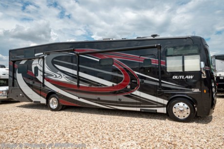 11-12-18 &lt;a href=&quot;http://www.mhsrv.com/thor-motor-coach/&quot;&gt;&lt;img src=&quot;http://www.mhsrv.com/images/sold-thor.jpg&quot; width=&quot;383&quot; height=&quot;141&quot; border=&quot;0&quot;&gt;&lt;/a&gt;   MSRP $207,676.  New 2019 Thor Motor Coach Outlaw Toy Hauler model 37RB is approximately 38 feet 9 inches in length with 2 slide-out rooms, Ford 26-Series chassis with Triton V-10 engine, frameless windows, high polished aluminum wheels, residential refrigerator, electric rear patio awning, bug screen curtain in the garage, roller shades on the driver &amp; passenger windows, as well as drop down ramp door with spring assist &amp; railing for patio use. New features for 2019 include new exterior graphics, updated d&#233;cor stylings, a power driver chair, wi-fi extender, solar charge controller, front cap with chrome light bezels &amp; accent lighting, clear front mask paint protection, 360 Siphon Vent cap, upgraded exterior entertainment center with a sound bar and a tankless water heater system. Options include the beautiful full body exterior, 2 opposing leatherette sofas in the garage and frameless dual pane windows. The Outlaw toy hauler RV has an incredible list of standard features including beautiful wood &amp; interior decor packages, LED TVs, (3) A/C units, power patio awing with integrated LED lighting, dual side entrance doors, 1-piece windshield, a 5500 Onan generator, 3 camera monitoring system, automatic leveling system, Soft Touch leather furniture, day/night shades and much more. For more complete details on this unit and our entire inventory including brochures, window sticker, videos, photos, reviews &amp; testimonials as well as additional information about Motor Home Specialist and our manufacturers please visit us at MHSRV.com or call 800-335-6054. At Motor Home Specialist, we DO NOT charge any prep or orientation fees like you will find at other dealerships. All sale prices include a 200-point inspection, interior &amp; exterior wash, detail service and a fully automated high-pressure rain booth test and coach wash that is a standout service unlike that of any other in the industry. You will also receive a thorough coach orientation with an MHSRV technician, an RV Starter&#39;s kit, a night stay in our delivery park featuring landscaped and covered pads with full hook-ups and much more! Read Thousands upon Thousands of 5-Star Reviews at MHSRV.com and See What They Had to Say About Their Experience at Motor Home Specialist. WHY PAY MORE?... WHY SETTLE FOR LESS?