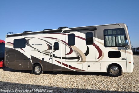 11-12-18 &lt;a href=&quot;http://www.mhsrv.com/thor-motor-coach/&quot;&gt;&lt;img src=&quot;http://www.mhsrv.com/images/sold-thor.jpg&quot; width=&quot;383&quot; height=&quot;141&quot; border=&quot;0&quot;&gt;&lt;/a&gt;   
MSRP $136,388. New 2018 Thor Motor Coach Hurricane 31Z is approximately 32 feet 9 inches in length with 2 slides, exterior TV, Ford Triton V-10 engine and automatic leveling jacks. New features for 2018 include updated d&#233;cor, thicker solid surface counters, raised bathroom vanity, flush covered glass stove top, LED running &amp; marker lights, pre-wired for solar charging, power driver seat and more. Optional equipment includes the beautiful partial paint HD-Max high gloss exterior, dual A/C, 50-amp service and 5.5KW generator. The Thor Motor Coach Hurricane RV also features a tinted one piece windshield, heated and enclosed underbelly, black tank flush, LED ceiling lighting, bedroom TV, power overhead loft, frameless windows, power patio awning with LED lighting, night shades, kitchen backsplash, refrigerator, microwave and much more. For more complete details on this unit and our entire inventory including brochures, window sticker, videos, photos, reviews &amp; testimonials as well as additional information about Motor Home Specialist and our manufacturers please visit us at MHSRV.com or call 800-335-6054. At Motor Home Specialist, we DO NOT charge any prep or orientation fees like you will find at other dealerships. All sale prices include a 200-point inspection, interior &amp; exterior wash, detail service and a fully automated high-pressure rain booth test and coach wash that is a standout service unlike that of any other in the industry. You will also receive a thorough coach orientation with an MHSRV technician, an RV Starter&#39;s kit, a night stay in our delivery park featuring landscaped and covered pads with full hook-ups and much more! Read Thousands upon Thousands of 5-Star Reviews at MHSRV.com and See What They Had to Say About Their Experience at Motor Home Specialist. WHY PAY MORE?... WHY SETTLE FOR LESS?
