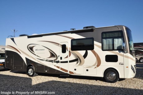 7-30-18 &lt;a href=&quot;http://www.mhsrv.com/thor-motor-coach/&quot;&gt;&lt;img src=&quot;http://www.mhsrv.com/images/sold-thor.jpg&quot; width=&quot;383&quot; height=&quot;141&quot; border=&quot;0&quot;&gt;&lt;/a&gt;  
MSRP $145,875. New 2018 Thor Motor Coach Hurricane 34J bunk house is approximately 35 feet 7 inches in length with a full wall slide, bunk beds, king size bed, exterior TV, Ford Triton V-10 engine and automatic leveling jacks. New features for 2018 include the beautiful partial paint HD-Max high gloss exterior, updated d&#233;cor, thicker solid surface counters, raised bathroom vanity, flush covered glass stove top, LED running &amp; marker lights, pre-wired for solar charging, power driver seat and more. The Thor Motor Coach Hurricane RV also features a tinted one piece windshield, heated and enclosed underbelly, black tank flush, LED ceiling lighting, bedroom TV, power overhead loft, frameless windows, power patio awning with LED lighting, night shades, kitchen backsplash, refrigerator, microwave and much more. For more complete details on this unit and our entire inventory including brochures, window sticker, videos, photos, reviews &amp; testimonials as well as additional information about Motor Home Specialist and our manufacturers please visit us at MHSRV.com or call 800-335-6054. At Motor Home Specialist, we DO NOT charge any prep or orientation fees like you will find at other dealerships. All sale prices include a 200-point inspection, interior &amp; exterior wash, detail service and a fully automated high-pressure rain booth test and coach wash that is a standout service unlike that of any other in the industry. You will also receive a thorough coach orientation with an MHSRV technician, an RV Starter&#39;s kit, a night stay in our delivery park featuring landscaped and covered pads with full hook-ups and much more! Read Thousands upon Thousands of 5-Star Reviews at MHSRV.com and See What They Had to Say About Their Experience at Motor Home Specialist. WHY PAY MORE?... WHY SETTLE FOR LESS?