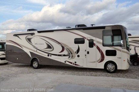 7-2-18 &lt;a href=&quot;http://www.mhsrv.com/thor-motor-coach/&quot;&gt;&lt;img src=&quot;http://www.mhsrv.com/images/sold-thor.jpg&quot; width=&quot;383&quot; height=&quot;141&quot; border=&quot;0&quot;&gt;&lt;/a&gt;  
MSRP $146,925. New 2018 Thor Motor Coach Hurricane 35M bath &amp; 1/2 is approximately 36 feet 9 inches in length with 2 slides, king size bed, exterior TV, Ford Triton V-10 engine and automatic leveling jacks. New features for 2018 include the beautiful partial paint HD-Max high gloss exterior, updated d&#233;cor, thicker solid surface counters, raised bathroom vanity, flush covered glass stove top, LED running &amp; marker lights, pre-wired for solar charging, power driver seat and more. The Thor Motor Coach Hurricane RV also features a tinted one piece windshield, heated and enclosed underbelly, black tank flush, LED ceiling lighting, bedroom TV, power overhead loft, frameless windows, power patio awning with LED lighting, night shades, kitchen backsplash, refrigerator, microwave and much more. For more complete details on this unit including brochures, window sticker, videos, photos, reviews &amp; testimonials as well as additional information about Motor Home Specialist and our manufacturers please visit us at MHSRV.com or call 800-335-6054. At Motor Home Specialist we DO NOT charge any prep or orientation fees like you will find at other dealerships. All sale prices include a 200 point inspection, interior &amp; exterior wash, detail service and the only dealer performed and fully automated high pressure rain booth test in the industry. You will also receive a thorough coach orientation with an MHSRV technician, an RV Starter&#39;s kit, a night stay in our delivery park featuring landscaped and covered pads with full hook-ups and much more! Read Thousands of Testimonials at MHSRV.com and See What They Had to Say About Their Experience at Motor Home Specialist. WHY PAY MORE?... WHY SETTLE FOR LESS?