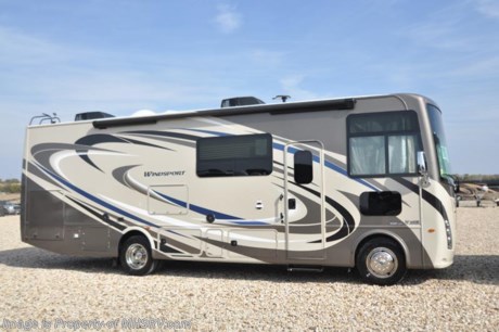 8-6-18 &lt;a href=&quot;http://www.mhsrv.com/thor-motor-coach/&quot;&gt;&lt;img src=&quot;http://www.mhsrv.com/images/sold-thor.jpg&quot; width=&quot;383&quot; height=&quot;141&quot; border=&quot;0&quot;&gt;&lt;/a&gt;  
MSRP $135,263. New 2018 Thor Motor Coach Windsport 29M is approximately 30 feet 8 inches in length with a full wall slide, king bed, exterior TV, Ford Triton V-10 engine and automatic leveling jacks. New features for 2018 include updated d&#233;cor, thicker solid surface counters, raised bathroom vanity, flush covered glass stove top, LED running &amp; marker lights, pre-wired for solar charging, power driver seat and more. Optional equipment includes the beautiful partial paint HD-Max high gloss exterior, dual A/C, 50-amp service and 5.5KW generator. The Thor Motor Coach Windsport RV also features a tinted one piece windshield, heated and enclosed underbelly, black tank flush, LED ceiling lighting, bedroom TV, power overhead loft, frameless windows, power patio awning with LED lighting, night shades, kitchen backsplash, refrigerator, microwave and much more. For more complete details on this unit and our entire inventory including brochures, window sticker, videos, photos, reviews &amp; testimonials as well as additional information about Motor Home Specialist and our manufacturers please visit us at MHSRV.com or call 800-335-6054. At Motor Home Specialist, we DO NOT charge any prep or orientation fees like you will find at other dealerships. All sale prices include a 200-point inspection, interior &amp; exterior wash, detail service and a fully automated high-pressure rain booth test and coach wash that is a standout service unlike that of any other in the industry. You will also receive a thorough coach orientation with an MHSRV technician, an RV Starter&#39;s kit, a night stay in our delivery park featuring landscaped and covered pads with full hook-ups and much more! Read Thousands upon Thousands of 5-Star Reviews at MHSRV.com and See What They Had to Say About Their Experience at Motor Home Specialist. WHY PAY MORE?... WHY SETTLE FOR LESS?