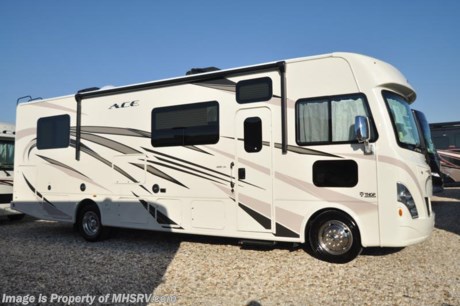 7-23-18 &lt;a href=&quot;http://www.mhsrv.com/thor-motor-coach/&quot;&gt;&lt;img src=&quot;http://www.mhsrv.com/images/sold-thor.jpg&quot; width=&quot;383&quot; height=&quot;141&quot; border=&quot;0&quot;&gt;&lt;/a&gt;  
MSRP $124,343. New 2018 Thor Motor Coach A.C.E. Model 30.4 is approximately 31 feet 6 inches in length featuring a full wall slide, modern decor updates, Ford V-10 engine, hydraulic leveling jacks, LED running &amp; marker lights and the beautiful HD-Max exterior. The A.C.E. is the class A &amp; C Evolution. It Combines many of the most popular features of a class A motor home and a class C motor home to make something truly unique to the RV industry. Options include the dual A/C, 5.5KW generator and 50-amp service. The A.C.E. also features frameless windows, drop down overhead loft, bedroom TV, exterior entertainment center, attic fans, black tank flush, second auxiliary battery, power side mirrors with integrated side view cameras, a mud-room, roof ladder, generator, electric patio awning with integrated LED lights, AM/FM/CD, stainless steel wheel liners, hitch, valve stem extenders, refrigerator, microwave, water heater, one-piece windshield with &quot;20/20 vision&quot; front cap that helps eliminate heat and sunlight from getting into the drivers vision, cockpit mirrors, slide-out workstation in the dash, floor level cockpit window for better visibility while turning and a &quot;below floor&quot; furnace and water heater helping keep the noise to an absolute minimum and the exhaust away from the kids and pets. For more complete details on this unit and our entire inventory including brochures, window sticker, videos, photos, reviews &amp; testimonials as well as additional information about Motor Home Specialist and our manufacturers please visit us at MHSRV.com or call 800-335-6054. At Motor Home Specialist, we DO NOT charge any prep or orientation fees like you will find at other dealerships. All sale prices include a 200-point inspection, interior &amp; exterior wash, detail service and a fully automated high-pressure rain booth test and coach wash that is a standout service unlike that of any other in the industry. You will also receive a thorough coach orientation with an MHSRV technician, an RV Starter&#39;s kit, a night stay in our delivery park featuring landscaped and covered pads with full hook-ups and much more! Read Thousands upon Thousands of 5-Star Reviews at MHSRV.com and See What They Had to Say About Their Experience at Motor Home Specialist. WHY PAY MORE?... WHY SETTLE FOR LESS?