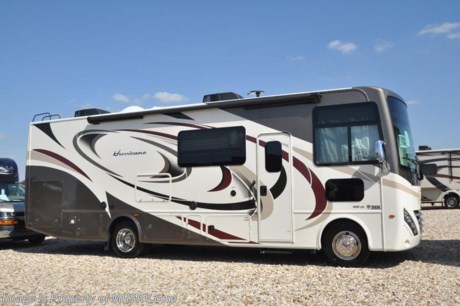 5-11-18 &lt;a href=&quot;http://www.mhsrv.com/thor-motor-coach/&quot;&gt;&lt;img src=&quot;http://www.mhsrv.com/images/sold-thor.jpg&quot; width=&quot;383&quot; height=&quot;141&quot; border=&quot;0&quot;&gt;&lt;/a&gt;  
MSRP $135,263. New 2018 Thor Motor Coach Hurricane 29M is approximately 30 feet 8 inches in length with a full wall slide, king bed, exterior TV, Ford Triton V-10 engine and automatic leveling jacks. New features for 2018 include updated d&#233;cor, thicker solid surface counters, raised bathroom vanity, flush covered glass stove top, LED running &amp; marker lights, pre-wired for solar charging, power driver seat and more. Optional equipment includes the beautiful partial paint HD-Max high gloss exterior, dual A/C, 50-amp service and 5.5KW generator. The Thor Motor Coach Hurricane RV also features a tinted one piece windshield, heated and enclosed underbelly, black tank flush, LED ceiling lighting, bedroom TV, power overhead loft, frameless windows, power patio awning with LED lighting, night shades, kitchen backsplash, refrigerator, microwave and much more. For more complete details on this unit and our entire inventory including brochures, window sticker, videos, photos, reviews &amp; testimonials as well as additional information about Motor Home Specialist and our manufacturers please visit us at MHSRV.com or call 800-335-6054. At Motor Home Specialist, we DO NOT charge any prep or orientation fees like you will find at other dealerships. All sale prices include a 200-point inspection, interior &amp; exterior wash, detail service and a fully automated high-pressure rain booth test and coach wash that is a standout service unlike that of any other in the industry. You will also receive a thorough coach orientation with an MHSRV technician, an RV Starter&#39;s kit, a night stay in our delivery park featuring landscaped and covered pads with full hook-ups and much more! Read Thousands upon Thousands of 5-Star Reviews at MHSRV.com and See What They Had to Say About Their Experience at Motor Home Specialist. WHY PAY MORE?... WHY SETTLE FOR LESS?