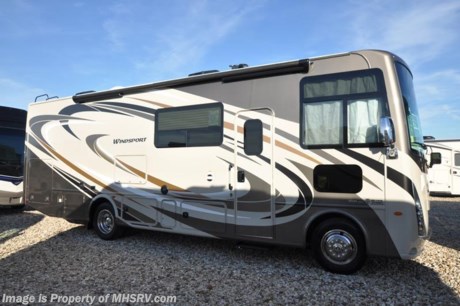 11-13-17 &lt;a href=&quot;http://www.mhsrv.com/thor-motor-coach/&quot;&gt;&lt;img src=&quot;http://www.mhsrv.com/images/sold-thor.jpg&quot; width=&quot;383&quot; height=&quot;141&quot; border=&quot;0&quot; /&gt;&lt;/a&gt; 
MSRP $135,263. New 2018 Thor Motor Coach Windsport 29M is approximately 30 feet 8 inches in length with a full wall slide, king bed, exterior TV, Ford Triton V-10 engine and automatic leveling jacks. New features for 2018 include updated d&#233;cor, thicker solid surface counters, raised bathroom vanity, flush covered glass stove top, LED running &amp; marker lights, pre-wired for solar charging, power driver seat and more. Optional equipment includes the beautiful partial paint HD-Max high gloss exterior, dual A/C, 50-amp service and 5.5KW generator. The Thor Motor Coach Windsport RV also features a tinted one piece windshield, heated and enclosed underbelly, black tank flush, LED ceiling lighting, bedroom TV, power overhead loft, frameless windows, power patio awning with LED lighting, night shades, kitchen backsplash, refrigerator, microwave and much more. For more complete details on this unit and our entire inventory including brochures, window sticker, videos, photos, reviews &amp; testimonials as well as additional information about Motor Home Specialist and our manufacturers please visit us at MHSRV.com or call 800-335-6054. At Motor Home Specialist, we DO NOT charge any prep or orientation fees like you will find at other dealerships. All sale prices include a 200-point inspection, interior &amp; exterior wash, detail service and a fully automated high-pressure rain booth test and coach wash that is a standout service unlike that of any other in the industry. You will also receive a thorough coach orientation with an MHSRV technician, an RV Starter&#39;s kit, a night stay in our delivery park featuring landscaped and covered pads with full hook-ups and much more! Read Thousands upon Thousands of 5-Star Reviews at MHSRV.com and See What They Had to Say About Their Experience at Motor Home Specialist. WHY PAY MORE?... WHY SETTLE FOR LESS?