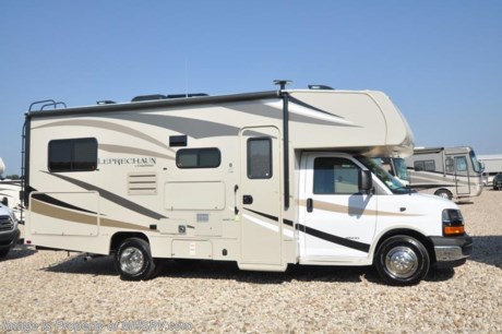 3-2-18 &lt;a href=&quot;http://www.mhsrv.com/coachmen-rv/&quot;&gt;&lt;img src=&quot;http://www.mhsrv.com/images/sold-coachmen.jpg&quot; width=&quot;383&quot; height=&quot;141&quot; border=&quot;0&quot;&gt;&lt;/a&gt; 
MSRP $93,090. New 2018 Coachmen Leprechaun Model 220QB measures approximately 25 feet 4 inches in length and is powered by a Chevy engine and Chevy 4500 chassis. This beautiful RV includes the Leprechaun Banner Edition which features tinted windows, rear ladder, upgraded sofa, child safety net and ladder (N/A with front entertainment center), touch screen radio &amp; back up monitor, power awning, LED exterior &amp; interior lighting, pop-up power tower, slide out awning, glass shower door, Onan generator, recessed 3 burner cooktop with glass cover, night shades, roller bearing drawer glides, Travel Easy Roadside Assistance &amp; Azdel composite sidewalls. Additional options include navigation, coach TV with DVD player, exterior entertainment center, driver &amp; passenger swivel seat, molded fiberglass front cap with LED strip lights, upgraded A/C with heat pump, exterior windshield cover and a spare tire. This amazing class C also features the Leprechaun Luxury package that includes side view cameras, driver &amp; passenger leatherette seat covers, heated &amp; remote mirrors, convection microwave, wood grain dash applique, water heater, dual coach batteries, power vent fan and heated tank pads. For more complete details on this unit and our entire inventory including brochures, window sticker, videos, photos, reviews &amp; testimonials as well as additional information about Motor Home Specialist and our manufacturers please visit us at MHSRV.com or call 800-335-6054. At Motor Home Specialist, we DO NOT charge any prep or orientation fees like you will find at other dealerships. All sale prices include a 200-point inspection, interior &amp; exterior wash, detail service and a fully automated high-pressure rain booth test and coach wash that is a standout service unlike that of any other in the industry. You will also receive a thorough coach orientation with an MHSRV technician, an RV Starter&#39;s kit, a night stay in our delivery park featuring landscaped and covered pads with full hook-ups and much more! Read Thousands upon Thousands of 5-Star Reviews at MHSRV.com and See What They Had to Say About Their Experience at Motor Home Specialist. WHY PAY MORE?... WHY SETTLE FOR LESS?