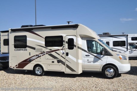 8-13-18 &lt;a href=&quot;http://www.mhsrv.com/thor-motor-coach/&quot;&gt;&lt;img src=&quot;http://www.mhsrv.com/images/sold-thor.jpg&quot; width=&quot;383&quot; height=&quot;141&quot; border=&quot;0&quot;&gt;&lt;/a&gt;     MSRP $108,900. All New 2018 Thor Compass RUV Model 23TR with slide! If you&#39;re searching for the best in small RV&#39;s, then you&#39;re sure to love the Thor Compass. It is powered by a 3.2L I-5 Power Stroke&#174; Turbo Diesel engine and built on the Ford Transit chassis measuring approximately 23 feet 6 inches in length. Optional equipment includes the HD-Max colored sidewalls and graphics, 12V attic fan in kitchen and A/C with heat pump. You will also be pleased to find a host of feature appointments that include a tankless water heater, refrigerator with stainless steel door insert, exterior entertainment center, one piece front cap with built in skylight featuring an electric shade, dash applique, swivel passenger chair, euro-style cabinet doors with soft close hidden hinges as well as exterior &amp; interior LED lighting. For more complete details on this unit and our entire inventory including brochures, window sticker, videos, photos, reviews &amp; testimonials as well as additional information about Motor Home Specialist and our manufacturers please visit us at MHSRV.com or call 800-335-6054. At Motor Home Specialist, we DO NOT charge any prep or orientation fees like you will find at other dealerships. All sale prices include a 200-point inspection, interior &amp; exterior wash, detail service and a fully automated high-pressure rain booth test and coach wash that is a standout service unlike that of any other in the industry. You will also receive a thorough coach orientation with an MHSRV technician, an RV Starter&#39;s kit, a night stay in our delivery park featuring landscaped and covered pads with full hook-ups and much more! Read Thousands upon Thousands of 5-Star Reviews at MHSRV.com and See What They Had to Say About Their Experience at Motor Home Specialist. WHY PAY MORE?... WHY SETTLE FOR LESS?