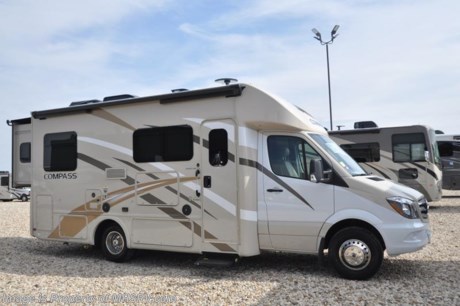4-30-18 &lt;a href=&quot;http://www.mhsrv.com/thor-motor-coach/&quot;&gt;&lt;img src=&quot;http://www.mhsrv.com/images/sold-thor.jpg&quot; width=&quot;383&quot; height=&quot;141&quot; border=&quot;0&quot;&gt;&lt;/a&gt;    MSRP $124,193. All New 2018 Thor Compass RUV Model 24TX with (2) slides! If you&#39;re searching for the best in small RV&#39;s, then you&#39;re sure to love the Thor Compass. It is powered by a 3.0L I-5 V6 engine and built on the Mercedes-Benz Sprinter chassis measuring approximately 24 feet 11 inches in length. Optional equipment includes the HD-Max colored sidewalls and graphics, A/C with heat pump and 3.2KW Onan diesel generator. You will also be pleased to find a host of feature appointments that include a tankless water heater, refrigerator with stainless steel door insert, exterior entertainment center, one piece front cap with built in skylight, dash applique, swivel driver and passenger chair, dash CD player with navigation, euro-style cabinet doors with soft close hidden hinges as well as exterior &amp; interior LED lighting. For more complete details on this unit and our entire inventory including brochures, window sticker, videos, photos, reviews &amp; testimonials as well as additional information about Motor Home Specialist and our manufacturers please visit us at MHSRV.com or call 800-335-6054. At Motor Home Specialist, we DO NOT charge any prep or orientation fees like you will find at other dealerships. All sale prices include a 200-point inspection, interior &amp; exterior wash, detail service and a fully automated high-pressure rain booth test and coach wash that is a standout service unlike that of any other in the industry. You will also receive a thorough coach orientation with an MHSRV technician, an RV Starter&#39;s kit, a night stay in our delivery park featuring landscaped and covered pads with full hook-ups and much more! Read Thousands upon Thousands of 5-Star Reviews at MHSRV.com and See What They Had to Say About Their Experience at Motor Home Specialist. WHY PAY MORE?... WHY SETTLE FOR LESS?