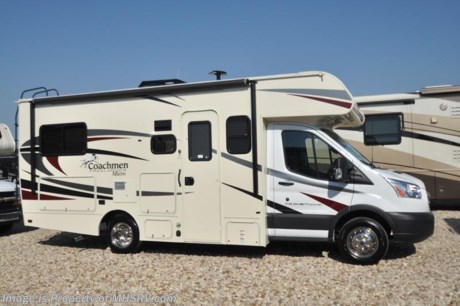  5-11-18 &lt;a href=&quot;http://www.mhsrv.com/coachmen-rv/&quot;&gt;&lt;img src=&quot;http://www.mhsrv.com/images/sold-coachmen.jpg&quot; width=&quot;383&quot; height=&quot;141&quot; border=&quot;0&quot;&gt;&lt;/a&gt;  
MSRP $82,048. New 2018 Coachmen Freelander Micro Mini Model 20CB. This Class C RV is approximately 23 feet 7 inches in length and features an over head loft, Ford Transit Chassis and a Ford V6 3.7L engine. This beautiful class C RV includes Coachmen&#39;s Freelander Micro Minnie Value package which features tinted windows, 2 burner range top, stainless steel wheel inserts, monitor on rear view mirror, power awning, LED interior lighting, solar ready, rear ladder, hitch with 4-way plug, Onan generator, roller bearing drawer glides and the Travel easy roadside assistance and more! Additional options include an exterior privacy windshield cover, heated tanks, child safety net &amp; ladder, 15K BTU A/C with heat pump, passenger swivel seat, upgraded mattress, power vent, exterior entertainment center and a coach TV/ DVD player. For more complete details on this unit and our entire inventory including brochures, window sticker, videos, photos, reviews &amp; testimonials as well as additional information about Motor Home Specialist and our manufacturers please visit us at MHSRV.com or call 800-335-6054. At Motor Home Specialist, we DO NOT charge any prep or orientation fees like you will find at other dealerships. All sale prices include a 200-point inspection, interior &amp; exterior wash, detail service and a fully automated high-pressure rain booth test and coach wash that is a standout service unlike that of any other in the industry. You will also receive a thorough coach orientation with an MHSRV technician, an RV Starter&#39;s kit, a night stay in our delivery park featuring landscaped and covered pads with full hook-ups and much more! Read Thousands upon Thousands of 5-Star Reviews at MHSRV.com and See What They Had to Say About Their Experience at Motor Home Specialist. WHY PAY MORE?... WHY SETTLE FOR LESS?