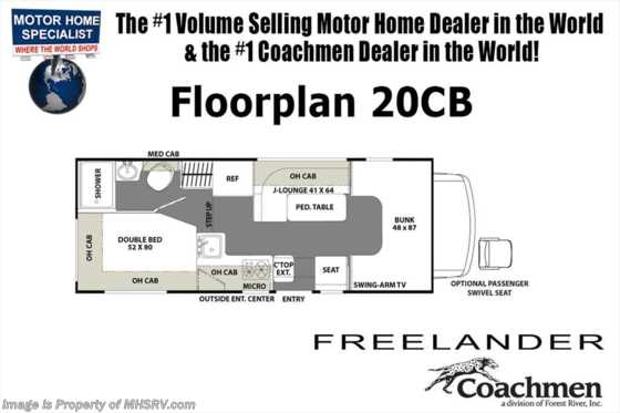 2018 Coachmen Freelander  Micro Mini 20CB RV for Sale @ MHSRV W/ 15K A/C Floorplan