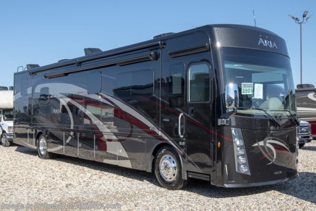 6-3-19 &lt;a href=&quot;http://www.mhsrv.com/thor-motor-coach/&quot;&gt;&lt;img src=&quot;http://www.mhsrv.com/images/sold-thor.jpg&quot; width=&quot;383&quot; height=&quot;141&quot; border=&quot;0&quot;&gt;&lt;/a&gt;   MSRP $317,850. The New 2019 Thor Motor Coach Aria Diesel Pusher Model 3901 bath &amp; &#189; is approximately 39 feet 11 inches in length and features (3) slide-out rooms, bath &amp; 1/2, king size Tilt-A-View inclining bed, large LED HDTV over the fireplace, stainless steel residential refrigerator, solid surface counter tops, stack washer/dryer and (2) ducted 15,000 BTU A/Cs with heat pumps. New features for 2019 include, a Multiplex control system with smartphone app, Winegard ConnecT 4G/Wi-Fi system, redesigned baggage doors, JBL Bluetooth soundbar for home theater, pop-up outlet/USB charger on the kitchen countertops, 360 Siphon Vent cap, metal adjustable shelving throughout and a cockpit TV when available. The Aria is powered by a Cummins 360HP diesel engine, Freightliner XC-R raised rail chassis, Allison automatic transmission Air-Ride suspension and features automatic leveling jacks with touch pad controls, touchscreen dash radio with GPS, polished tile floors and much more. For more complete details on this unit and our entire inventory including brochures, window sticker, videos, photos, reviews &amp; testimonials as well as additional information about Motor Home Specialist and our manufacturers please visit us at MHSRV.com or call 800-335-6054. At Motor Home Specialist, we DO NOT charge any prep or orientation fees like you will find at other dealerships. All sale prices include a 200-point inspection, interior &amp; exterior wash, detail service and a fully automated high-pressure rain booth test and coach wash that is a standout service unlike that of any other in the industry. You will also receive a thorough coach orientation with an MHSRV technician, an RV Starter&#39;s kit, a night stay in our delivery park featuring landscaped and covered pads with full hook-ups and much more! Read Thousands upon Thousands of 5-Star Reviews at MHSRV.com and See What They Had to Say About Their Experience at Motor Home Specialist. WHY PAY MORE?... WHY SETTLE FOR LESS?