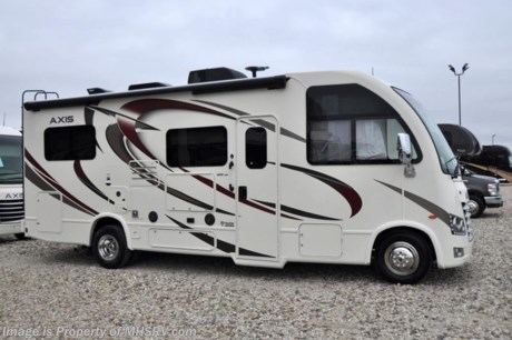 4-6-18 &lt;a href=&quot;http://www.mhsrv.com/thor-motor-coach/&quot;&gt;&lt;img src=&quot;http://www.mhsrv.com/images/sold-thor.jpg&quot; width=&quot;383&quot; height=&quot;141&quot; border=&quot;0&quot;&gt;&lt;/a&gt;  Thor Motor Coach has done it again with the world&#39;s first RUV! (Recreational Utility Vehicle) Check out the New 2018 Thor Motor Coach Axis RUV Model 24.1 with slide-out room and two beds that convert to a large bed! The Axis combines Style, Function, Affordability &amp; Innovation like no other RV available in the industry today! It is powered by a Ford Triton V-10 engine and is approximately 25 feet 6 inches in length. Taking superior drivability even one step further, the Axis will also feature something normally only found in a high-end luxury diesel pusher motor coach... an Independent Front Suspension system! With a style all its own the Axis will provide superior handling and fuel economy and appeal to couples &amp; family RVers as well. You will also find another full size power drop down loft above the cockpit, spacious living room and even pass-through exterior storage. Optional equipment includes the HD-Max colored sidewalls and holding tanks with heat pads. New features for 2018 include euro-style cabinet doors with soft close hidden hinges, numerous d&#233;cor updates, attic fan with vent cover mad standard, 15K BTU A/C, larger galley windows, 2 burner gas cooktop, below counter convection microwave, stainless steel galley sink, bathroom vanity heights raised, LED accent lighting throughout, roller shades, new front cap, armless awning, LED running lights and many more. You will also be pleased to find a host of feature appointments that include tinted and frameless windows, power patio awning with LED lights, living room TV, LED ceiling lights, Onan generator, water heater, power and heated mirrors with integrated side-view cameras, back-up camera, 8,000 lb. trailer hitch, spacious cockpit design with unparalleled visibility as well as a fold out map/laptop table and an additional cab table that can easily be stored when traveling.  For more complete details on this unit and our entire inventory including brochures, window sticker, videos, photos, reviews &amp; testimonials as well as additional information about Motor Home Specialist and our manufacturers please visit us at MHSRV.com or call 800-335-6054. At Motor Home Specialist, we DO NOT charge any prep or orientation fees like you will find at other dealerships. All sale prices include a 200-point inspection, interior &amp; exterior wash, detail service and a fully automated high-pressure rain booth test and coach wash that is a standout service unlike that of any other in the industry. You will also receive a thorough coach orientation with an MHSRV technician, an RV Starter&#39;s kit, a night stay in our delivery park featuring landscaped and covered pads with full hook-ups and much more! Read Thousands upon Thousands of 5-Star Reviews at MHSRV.com and See What They Had to Say About Their Experience at Motor Home Specialist. WHY PAY MORE?... WHY SETTLE FOR LESS?