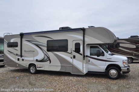 1-30-19 &lt;a href=&quot;http://www.mhsrv.com/thor-motor-coach/&quot;&gt;&lt;img src=&quot;http://www.mhsrv.com/images/sold-thor.jpg&quot; width=&quot;383&quot; height=&quot;141&quot; border=&quot;0&quot;&gt;&lt;/a&gt;       MSRP $126,677.  Quantum Class C RV Model PD31 is approximately 31 feet 3 inches in length with a driver’s side full-wall slide, exterior TV, Ford E-450 chassis and a Ford Triton V-10 engine. New features for 2018 include a tankless hot water heater, interior step light into bedroom, lighted battery disconnect switch, stainless steel lavatory bowls, bathroom vanity heights raised, Winegard Rayar antenna, solar wiring prep, exterior lights on all storage compartments and much more. Options include the Platinum &amp; Diamond packages which features roller shades, solid surface kitchen countertop, exterior shower, backup camera with monitor, upgraded wheel liners, black frameless windows, convection stainless steel microwave, larger residential refrigerator, 1,800 watt house inverter, automatic generator start and the Rapid Camp remote system. Additional options include the beautiful partial paint exterior, single child safety tether, attic fan, cabover child safety net, power driver&#39;s seat and a cockpit carpet mat. The Quantum Class C RV has an incredible list of standard features including beautiful hardwood cabinets, exterior entertainment center, a cabover loft with skylight (N/A with cabover entertainment center), dash applique, power windows and locks, power patio awning with integrated LED lighting, roof ladder, in-dash media center, Onan generator, cab A/C, battery disconnect switch and much more. For more complete details on this unit and our entire inventory including brochures, window sticker, videos, photos, reviews &amp; testimonials as well as additional information about Motor Home Specialist and our manufacturers please visit us at MHSRV.com or call 800-335-6054. At Motor Home Specialist, we DO NOT charge any prep or orientation fees like you will find at other dealerships. All sale prices include a 200-point inspection, interior &amp; exterior wash, detail service and a fully automated high-pressure rain booth test and coach wash that is a standout service unlike that of any other in the industry. You will also receive a thorough coach orientation with an MHSRV technician, an RV Starter&#39;s kit, a night stay in our delivery park featuring landscaped and covered pads with full hook-ups and much more! Read Thousands upon Thousands of 5-Star Reviews at MHSRV.com and See What They Had to Say About Their Experience at Motor Home Specialist. WHY PAY MORE?... WHY SETTLE FOR LESS?