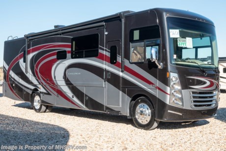 6-3-19 &lt;a href=&quot;http://www.mhsrv.com/thor-motor-coach/&quot;&gt;&lt;img src=&quot;http://www.mhsrv.com/images/sold-thor.jpg&quot; width=&quot;383&quot; height=&quot;141&quot; border=&quot;0&quot;&gt;&lt;/a&gt;   MSRP $205,950. The 2019 Thor Motor Coach Challenger 37YT luxury RV measures approximately 38 feet 3 inch in length and features (3) slide-out rooms, king size Tilt-A-View bed, fireplace, frameless dual pane windows, exterior entertainment center, LED lighting, beautiful decor, residential refrigerator, inverter and bedroom TV. New features for 2019 include updated d&#233;cor packages, Wi-Fi extender solar charge controller, clear front mask paint protection, 360 Siphon Vent cap, upgraded exterior entertainment center with a sound bar, battery tray now accommodates both 6V &amp; 12V configurations and a tankless water heater system. The Thor Motor Coach Challenger also features one of the most impressive lists of standard equipment in the RV industry including a Ford Triton V-10 engine, 24-Series ford chassis with aluminum wheels, fully automatic hydraulic leveling system, all tile backsplash, electric overhead Hide-Away loft, electric patio awning with LED lighting, side hinged baggage doors, roller day/night shades, solid surface kitchen counter, dual roof A/C units, 5,500 Onan generator as well as heated and enclosed holding tanks. For more complete details on this unit and our entire inventory including brochures, window sticker, videos, photos, reviews &amp; testimonials as well as additional information about Motor Home Specialist and our manufacturers please visit us at MHSRV.com or call 800-335-6054. At Motor Home Specialist, we DO NOT charge any prep or orientation fees like you will find at other dealerships. All sale prices include a 200-point inspection, interior &amp; exterior wash, detail service and a fully automated high-pressure rain booth test and coach wash that is a standout service unlike that of any other in the industry. You will also receive a thorough coach orientation with an MHSRV technician, an RV Starter&#39;s kit, a night stay in our delivery park featuring landscaped and covered pads with full hook-ups and much more! Read Thousands upon Thousands of 5-Star Reviews at MHSRV.com and See What They Had to Say About Their Experience at Motor Home Specialist. WHY PAY MORE?... WHY SETTLE FOR LESS?