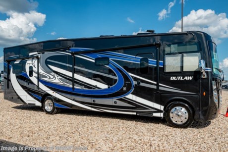 12-10-18 &lt;a href=&quot;http://www.mhsrv.com/thor-motor-coach/&quot;&gt;&lt;img src=&quot;http://www.mhsrv.com/images/sold-thor.jpg&quot; width=&quot;383&quot; height=&quot;141&quot; border=&quot;0&quot;&gt;&lt;/a&gt;  MSRP $209,176.  New 2019 Thor Motor Coach Outlaw Toy Hauler model 37RB is approximately 38 feet 9 inches in length with 2 slide-out rooms, Ford 26-Series chassis with Triton V-10 engine, frameless windows, high polished aluminum wheels, residential refrigerator, electric rear patio awning, bug screen curtain in the garage, roller shades on the driver &amp; passenger windows, as well as drop down ramp door with spring assist &amp; railing for patio use. New features for 2019 include new exterior graphics, updated d&#233;cor stylings, a power driver chair, wi-fi extender, solar charge controller, front cap with chrome light bezels &amp; accent lighting, clear front mask paint protection, 360 Siphon Vent cap, upgraded exterior entertainment center with a sound bar and a tankless water heater system. Options include the beautiful full body exterior, 2 opposing leatherette sofas in the garage and frameless dual pane windows. The Outlaw toy hauler RV has an incredible list of standard features including beautiful wood &amp; interior decor packages, LED TVs, (3) A/C units, power patio awing with integrated LED lighting, dual side entrance doors, 1-piece windshield, a 5500 Onan generator, 3 camera monitoring system, automatic leveling system, Soft Touch leather furniture, day/night shades and much more. For more complete details on this unit and our entire inventory including brochures, window sticker, videos, photos, reviews &amp; testimonials as well as additional information about Motor Home Specialist and our manufacturers please visit us at MHSRV.com or call 800-335-6054. At Motor Home Specialist, we DO NOT charge any prep or orientation fees like you will find at other dealerships. All sale prices include a 200-point inspection, interior &amp; exterior wash, detail service and a fully automated high-pressure rain booth test and coach wash that is a standout service unlike that of any other in the industry. You will also receive a thorough coach orientation with an MHSRV technician, an RV Starter&#39;s kit, a night stay in our delivery park featuring landscaped and covered pads with full hook-ups and much more! Read Thousands upon Thousands of 5-Star Reviews at MHSRV.com and See What They Had to Say About Their Experience at Motor Home Specialist. WHY PAY MORE?... WHY SETTLE FOR LESS?