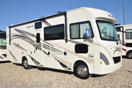 7-20-18 &lt;a href=&quot;http://www.mhsrv.com/thor-motor-coach/&quot;&gt;&lt;img src=&quot;http://www.mhsrv.com/images/sold-thor.jpg&quot; width=&quot;383&quot; height=&quot;141&quot; border=&quot;0&quot;&gt;&lt;/a&gt;     MSRP $120,450. New 2018 Thor Motor Coach A.C.E. Model 27.2 is approximately 28 feet 9 inches in length featuring a king bed, 2 slides, modern decor updates, Ford V-10 engine, hydraulic leveling jacks, LED running &amp; marker lights and the beautiful HD-Max exterior. The A.C.E. is the class A &amp; C Evolution. It Combines many of the most popular features of a class A motor home and a class C motor home to make something truly unique to the RV industry. The A.C.E. also features frameless windows, drop down overhead loft, bedroom TV, exterior entertainment center, attic fans, black tank flush, second auxiliary battery, power side mirrors with integrated side view cameras, a mud-room, roof ladder, generator, electric patio awning with integrated LED lights, AM/FM/CD, stainless steel wheel liners, hitch, valve stem extenders, refrigerator, microwave, water heater, one-piece windshield with &quot;20/20 vision&quot; front cap that helps eliminate heat and sunlight from getting into the drivers vision, cockpit mirrors, slide-out workstation in the dash, floor level cockpit window for better visibility while turning and a &quot;below floor&quot; furnace and water heater helping keep the noise to an absolute minimum and the exhaust away from the kids and pets.  For more complete details on this unit and our entire inventory including brochures, window sticker, videos, photos, reviews &amp; testimonials as well as additional information about Motor Home Specialist and our manufacturers please visit us at MHSRV.com or call 800-335-6054. At Motor Home Specialist, we DO NOT charge any prep or orientation fees like you will find at other dealerships. All sale prices include a 200-point inspection, interior &amp; exterior wash, detail service and a fully automated high-pressure rain booth test and coach wash that is a standout service unlike that of any other in the industry. You will also receive a thorough coach orientation with an MHSRV technician, an RV Starter&#39;s kit, a night stay in our delivery park featuring landscaped and covered pads with full hook-ups and much more! Read Thousands upon Thousands of 5-Star Reviews at MHSRV.com and See What They Had to Say About Their Experience at Motor Home Specialist. WHY PAY MORE?... WHY SETTLE FOR LESS?